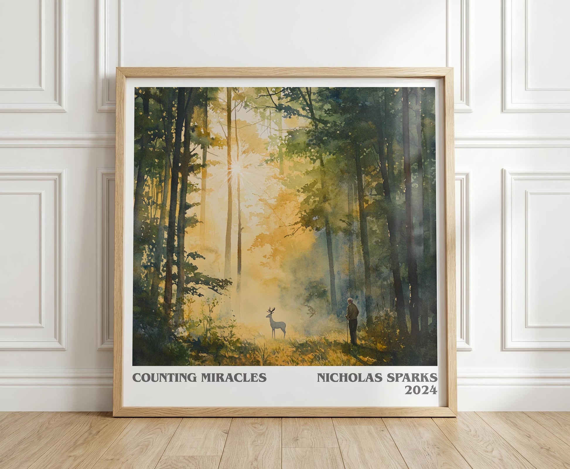 Counting Miracles literary print in frame leaning in hallway – romance wall art