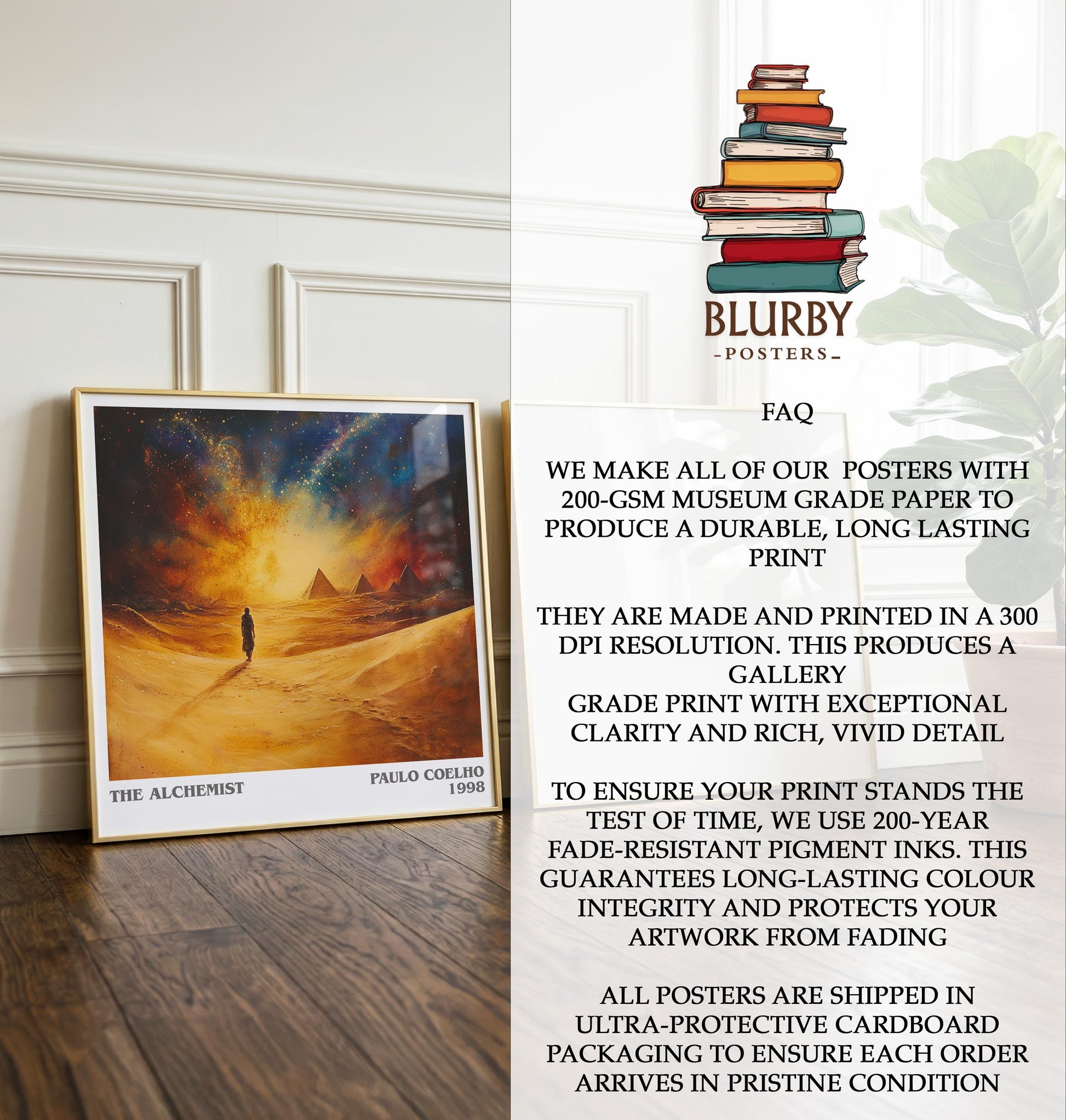 The Alchemist by Paulo Coelho | Book Poster | Literary Art Gift For Book Lover | Novel Inspired Wall Art | Free Delivery