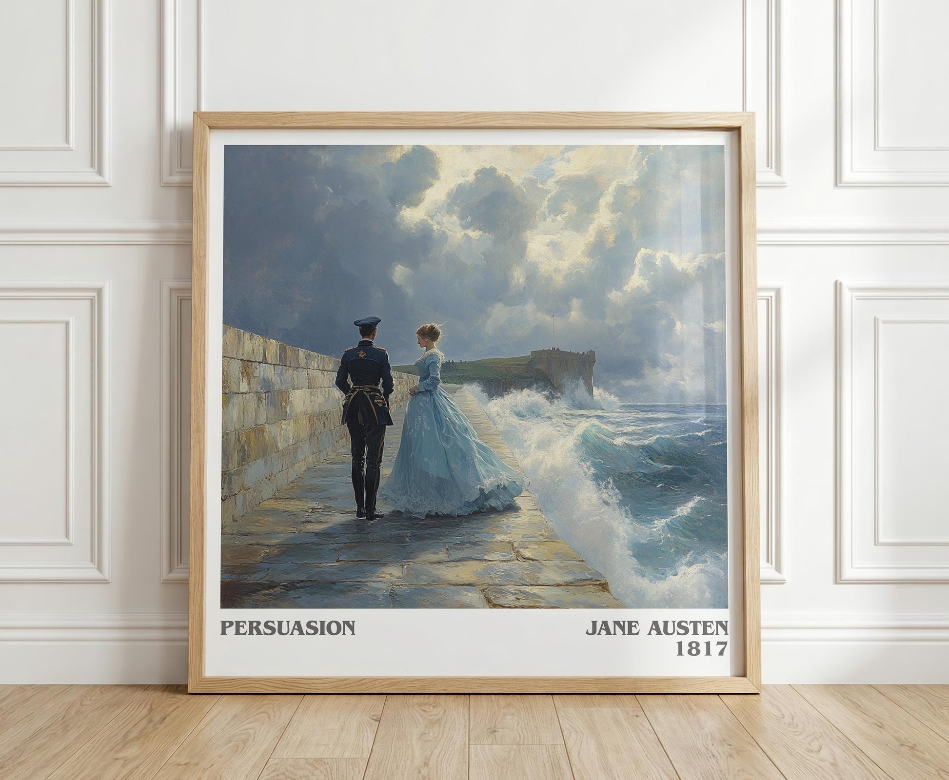 Persuasion literary print in frame leaning in hallway – classic literature wall art