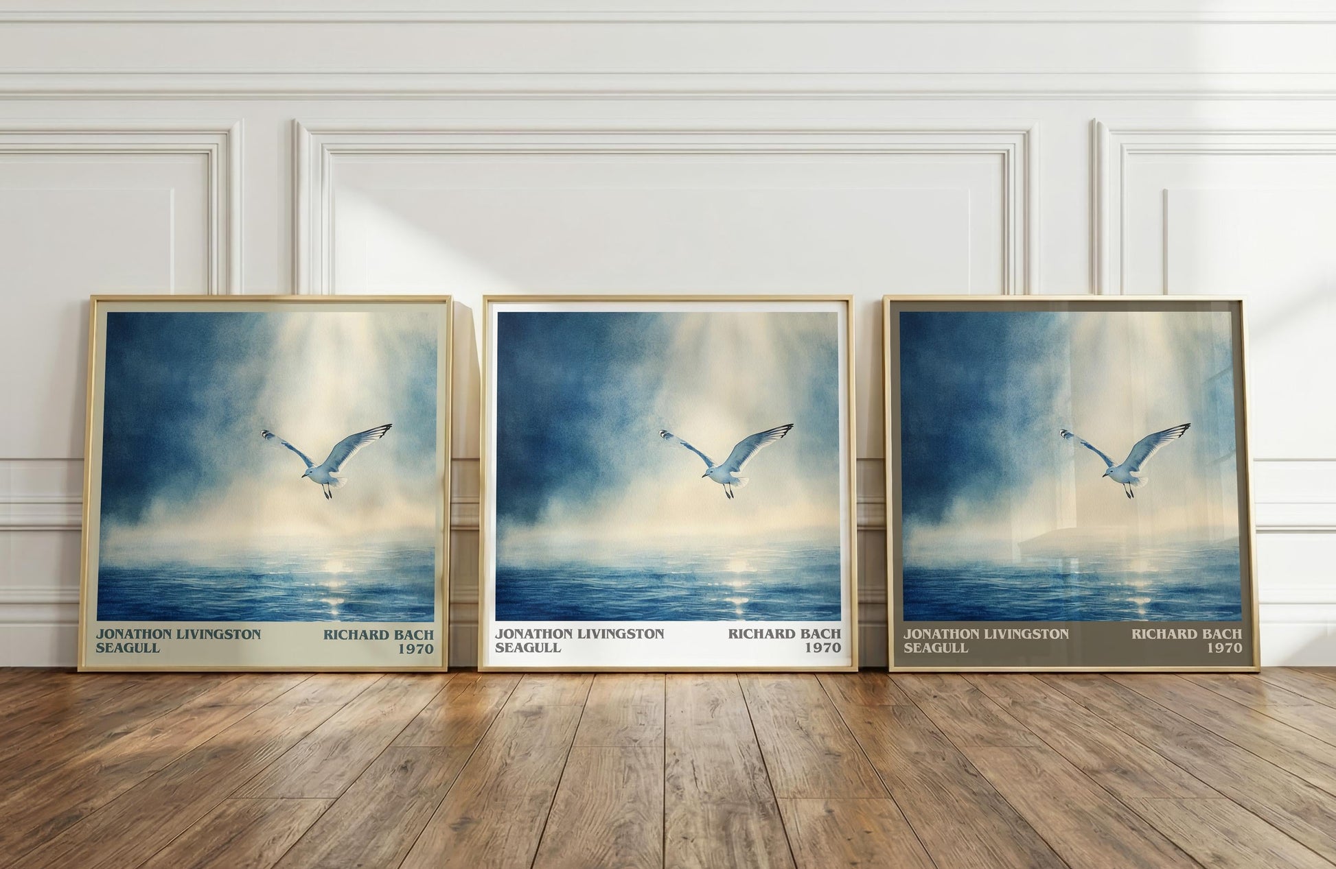 Jonathan Livingston Seagull literary print framed by window – literary home decor