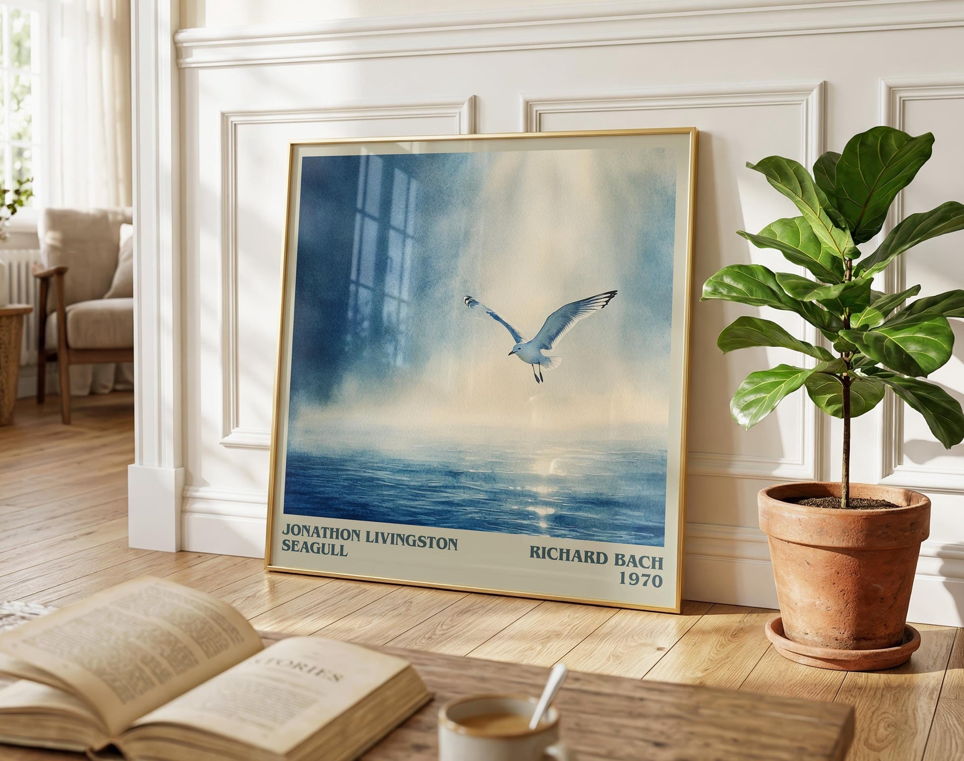 Jonathan Livingston Seagull literary poster paired in gallery wall – literary art prints