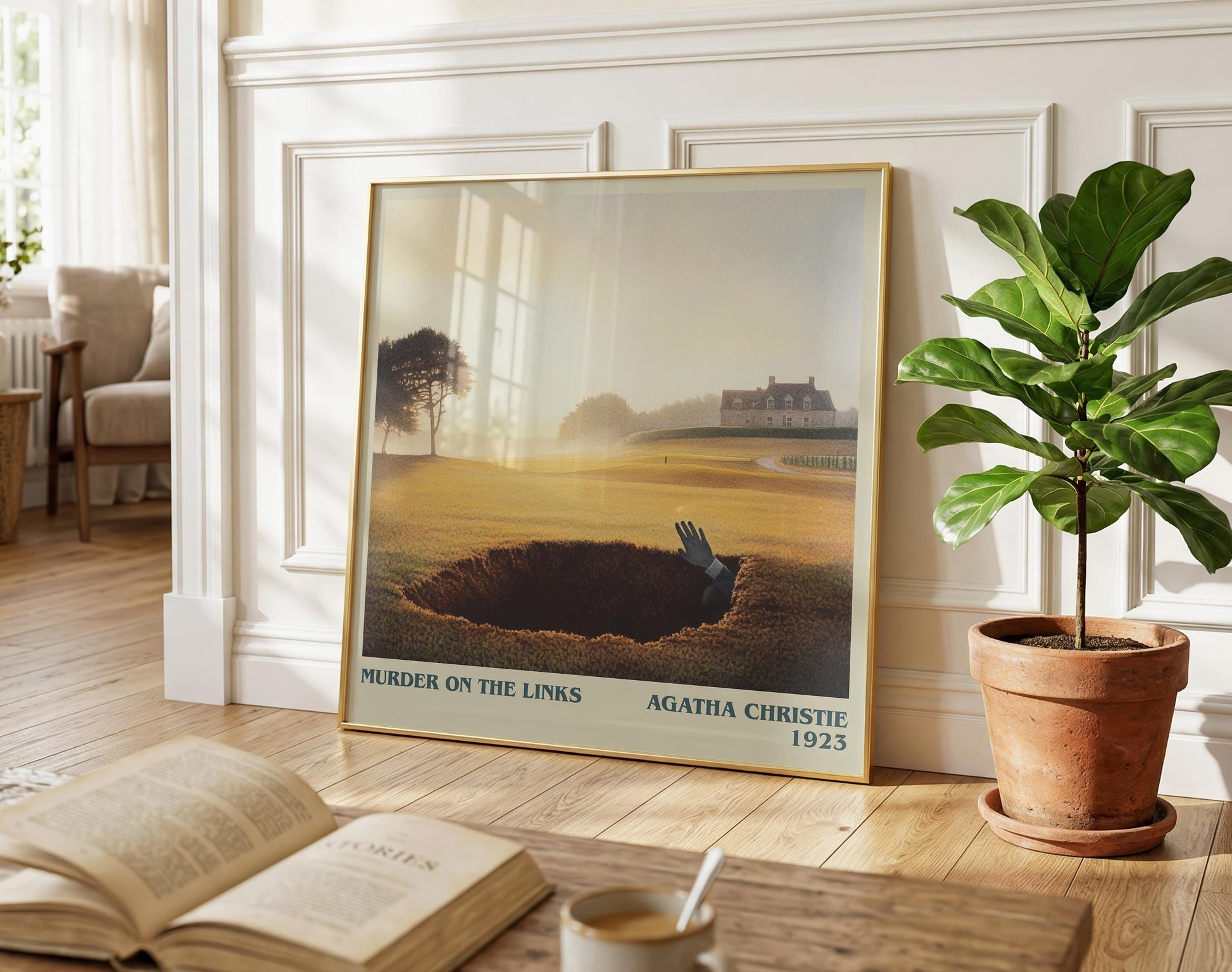 The Murder on the Links literary poster paired in gallery wall – literary art prints