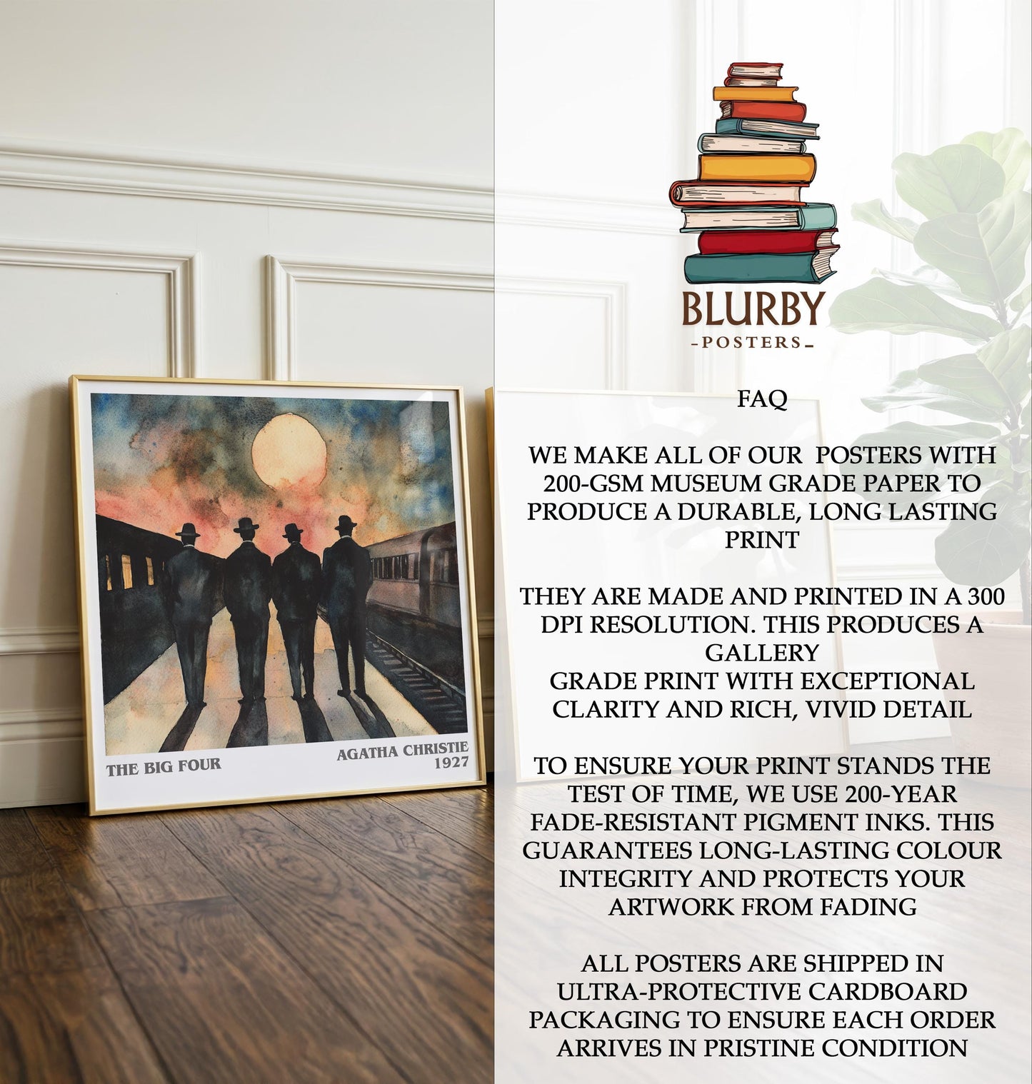 The Big Four by Agatha Christie | Book Poster | Literary Art Gift For Book Lover | Novel Inspired Wall Art | Free Delivery