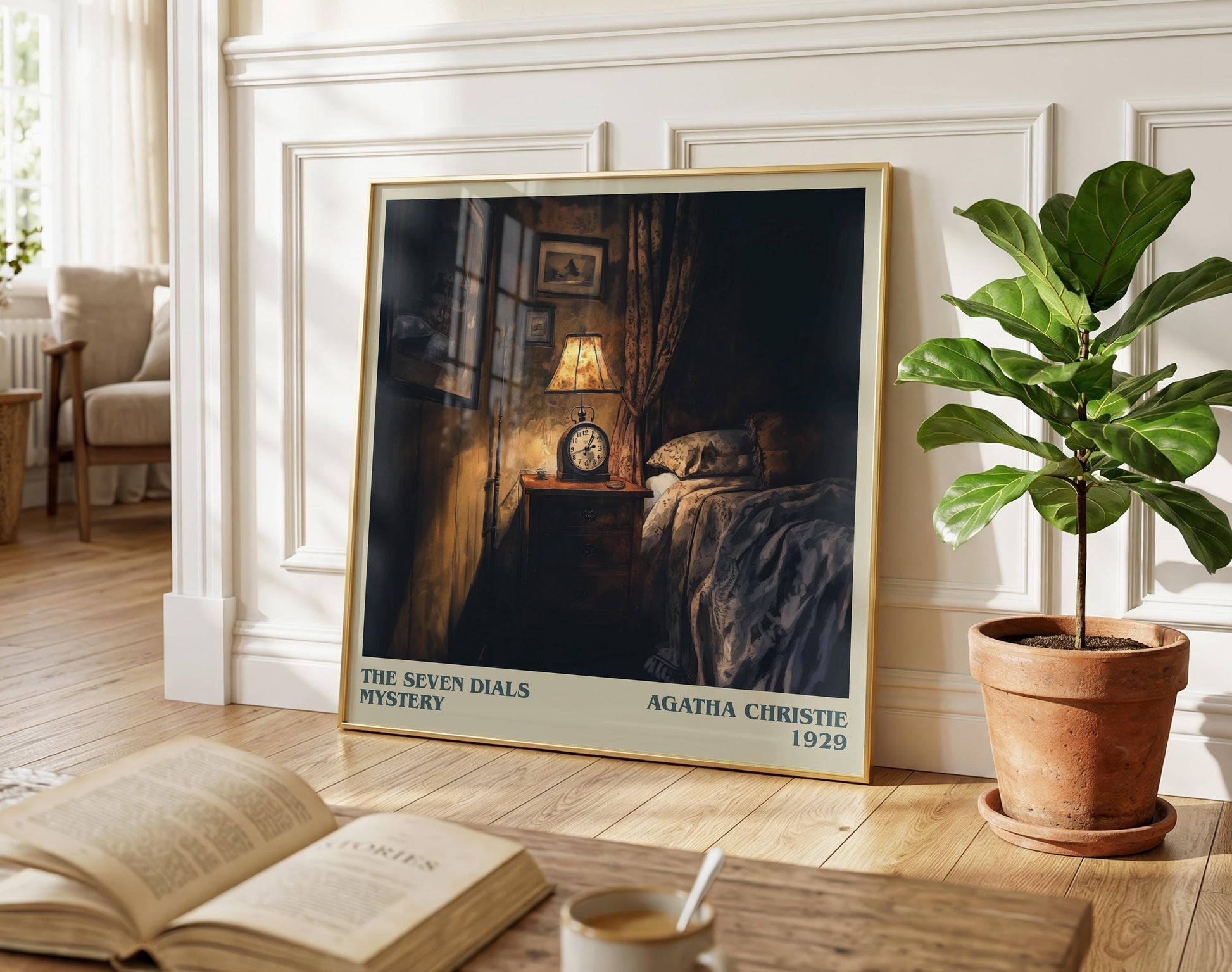 The Seven Dials Mystery literary poster paired in gallery wall – literary art prints