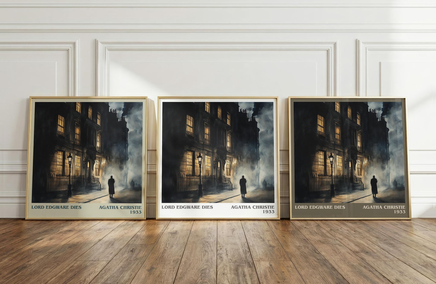 Lord Edgware Dies literary print framed by window – literary home decor