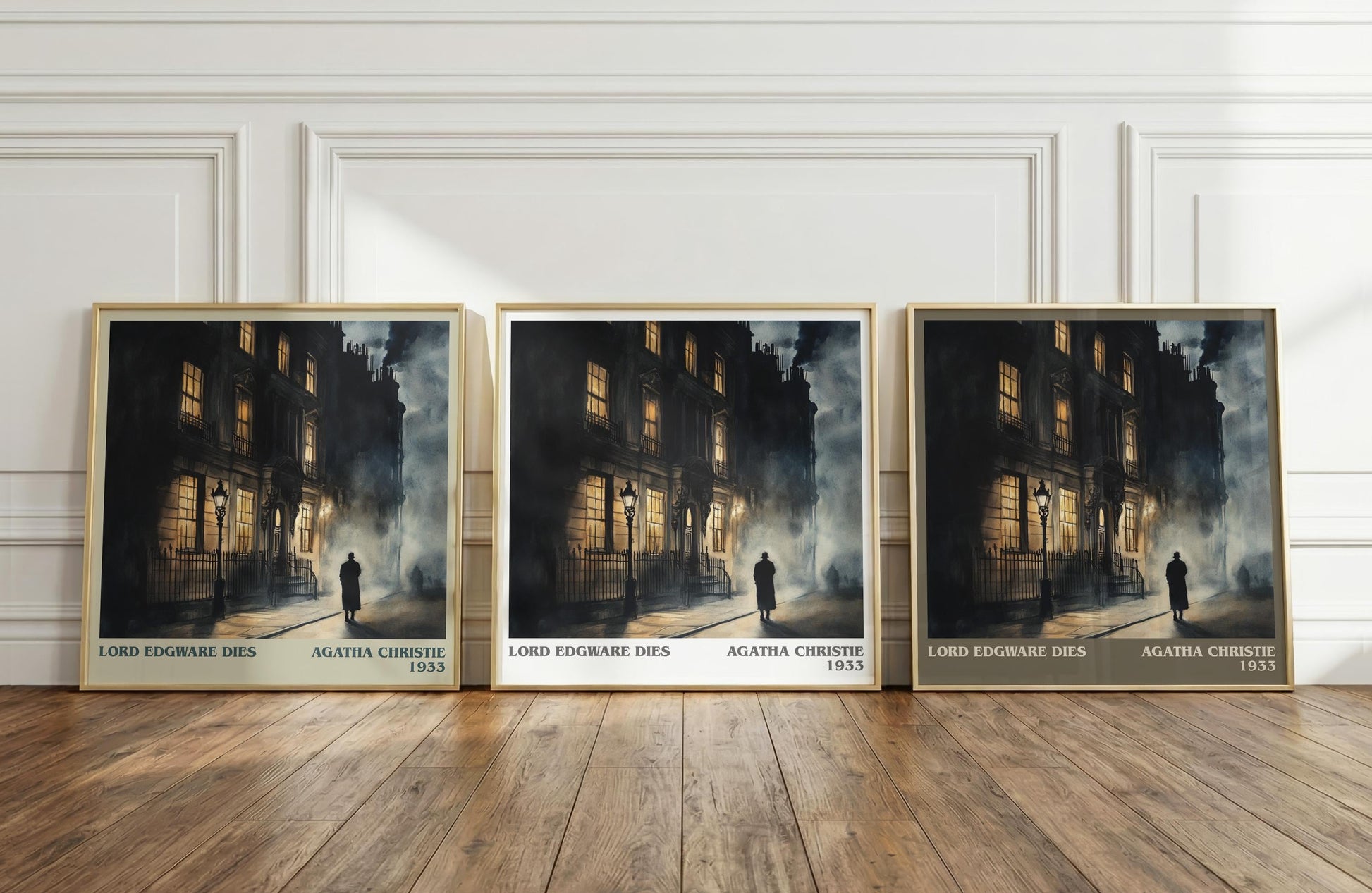 Lord Edgware Dies literary print framed by window – literary home decor
