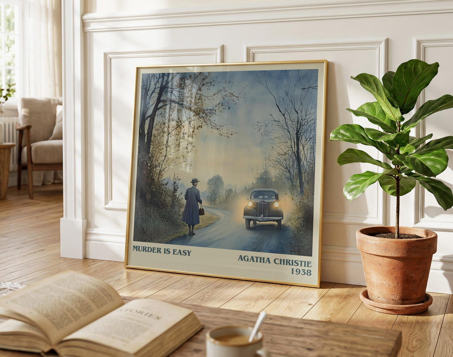 Dumb Witness literary poster paired in gallery wall – literary art prints