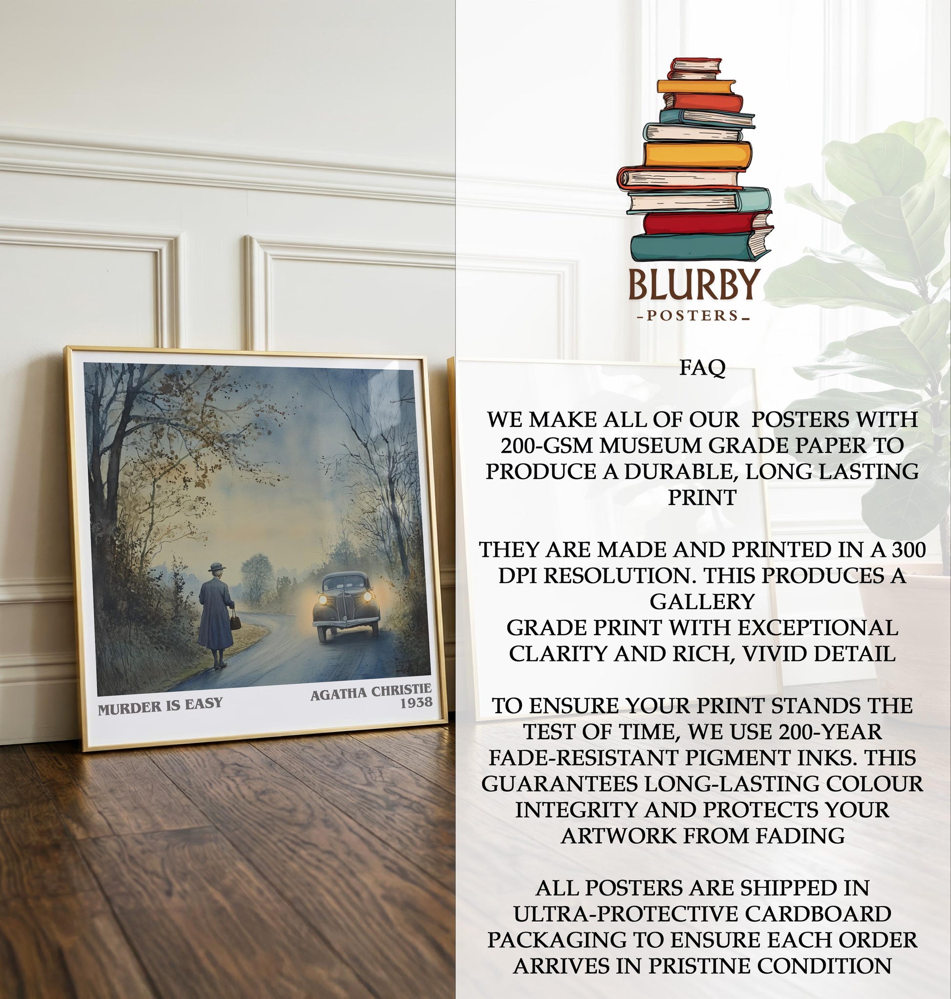 Dumb Witness by Agatha Christie | Book Poster | Literary Art Gift For Book Lover | Novel Inspired Wall Art | Free Delivery