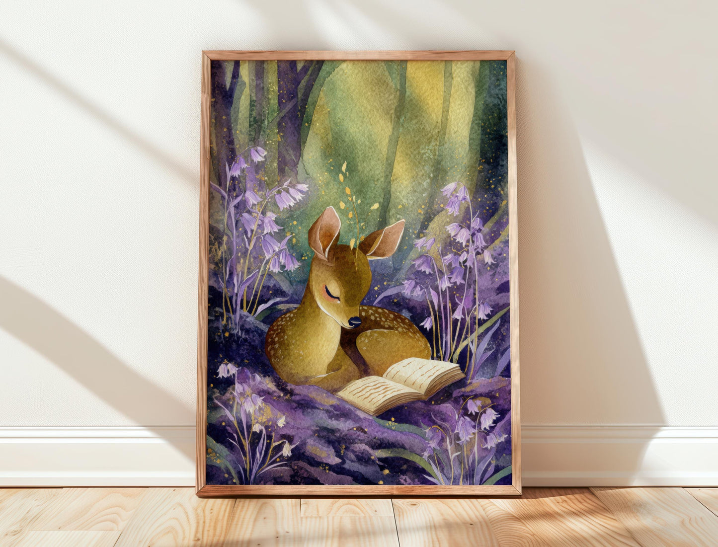 Deer Reading Print | Cozy Wall Decor | Cute Gift For Book Lover | Book Nook Poster | Book Art | Aesthetic Room Art | Home Decor Poster - Book Poster Art Print Decor Bookish