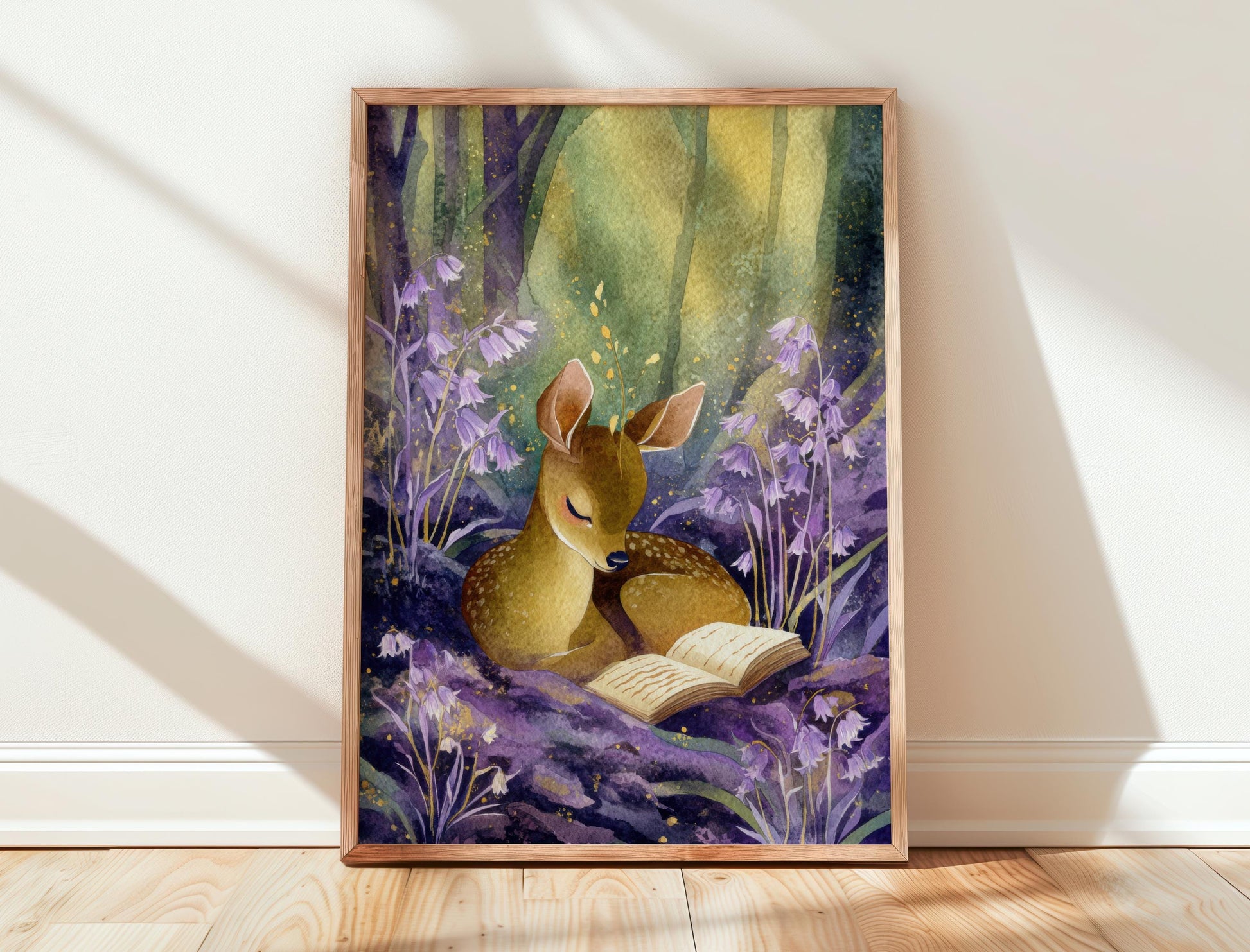 Deer Reading Print | Cozy Wall Decor | Cute Gift For Book Lover | Book Nook Poster | Book Art | Aesthetic Room Art | Home Decor Poster - Book Poster Art Print Decor Bookish