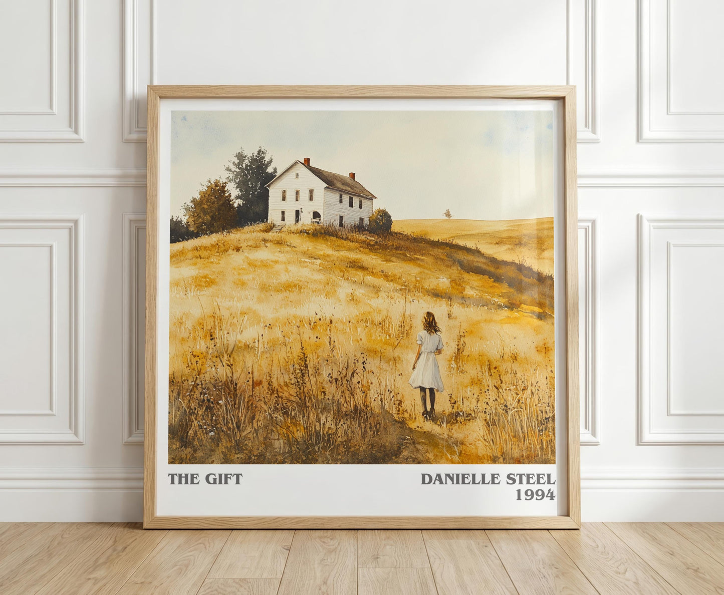 The Gift literary print in frame leaning in hallway – romance wall art