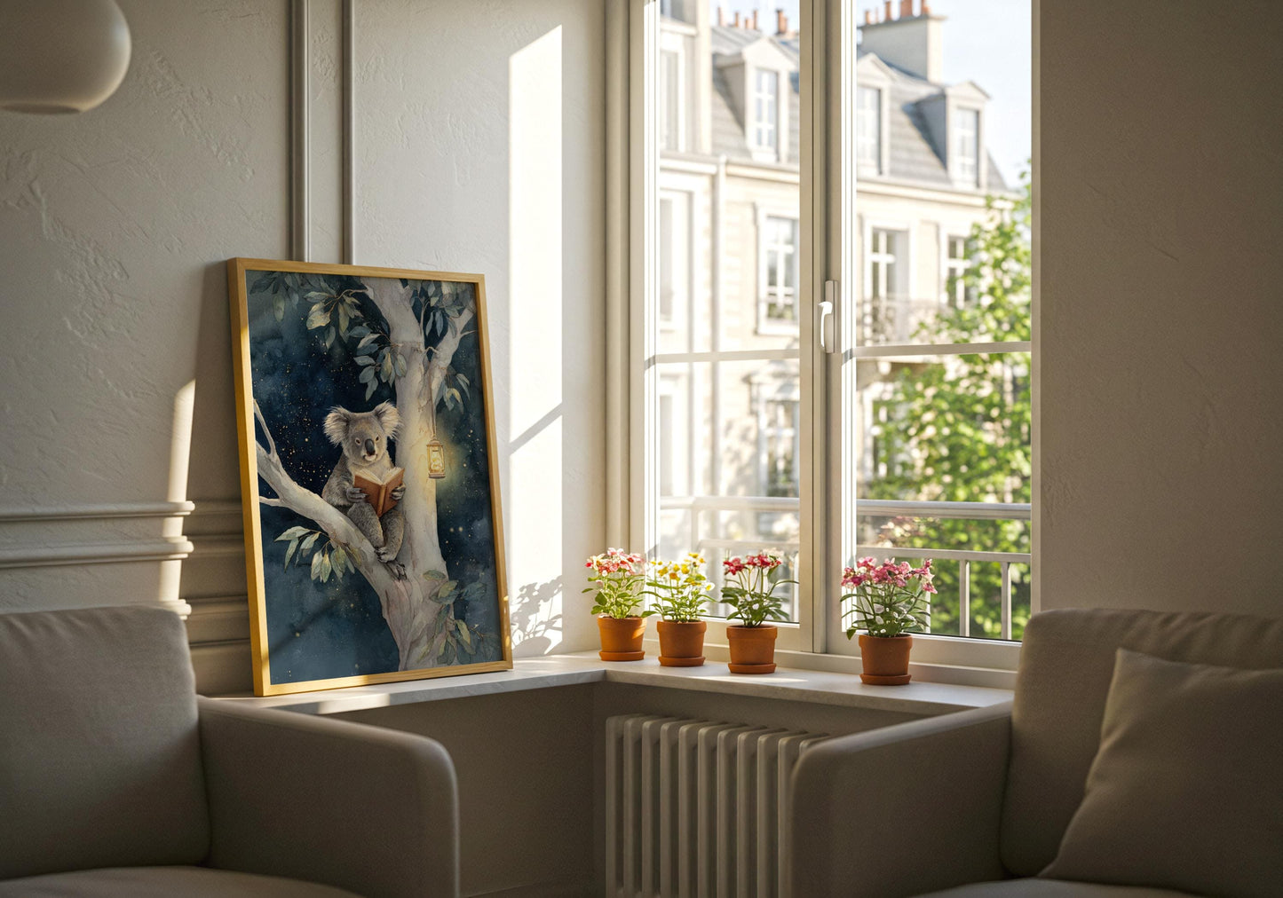 Koala Reading in Tree Print | Cozy Wall Decor | Cute Gift For Book Lover | Book Nook Poster | Book Art | Aesthetic Room Art | Home Decor - Book Poster Art Print Decor Bookish