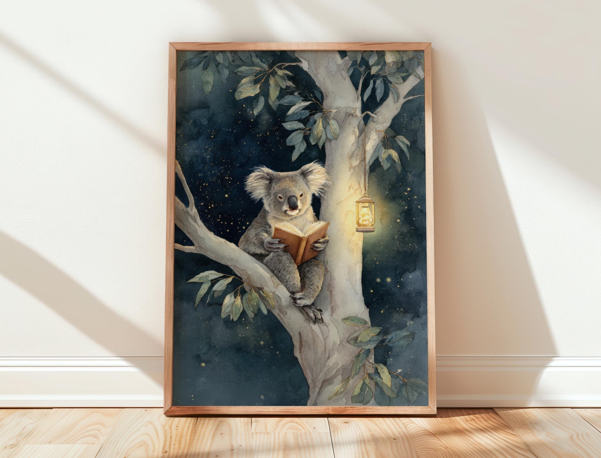 Koala Reading in Tree Print | Cozy Wall Decor | Cute Gift For Book Lover | Book Nook Poster | Book Art | Aesthetic Room Art | Home Decor - Book Poster Art Print Decor Bookish