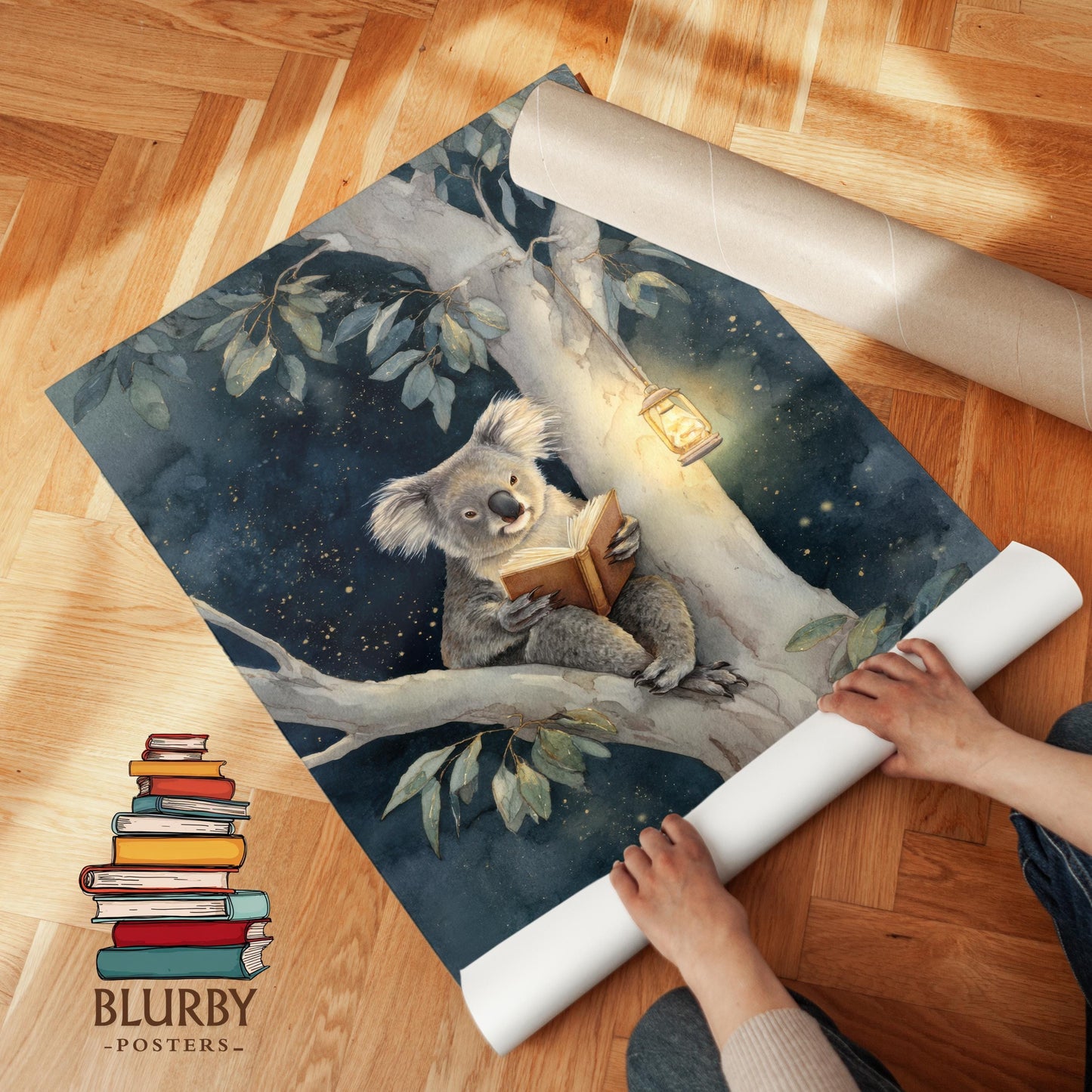 Koala Reading in Tree Print | Cozy Wall Decor | Cute Gift For Book Lover | Book Nook Poster | Book Art | Aesthetic Room Art | Home Decor - Book Poster Art Print Decor Bookish