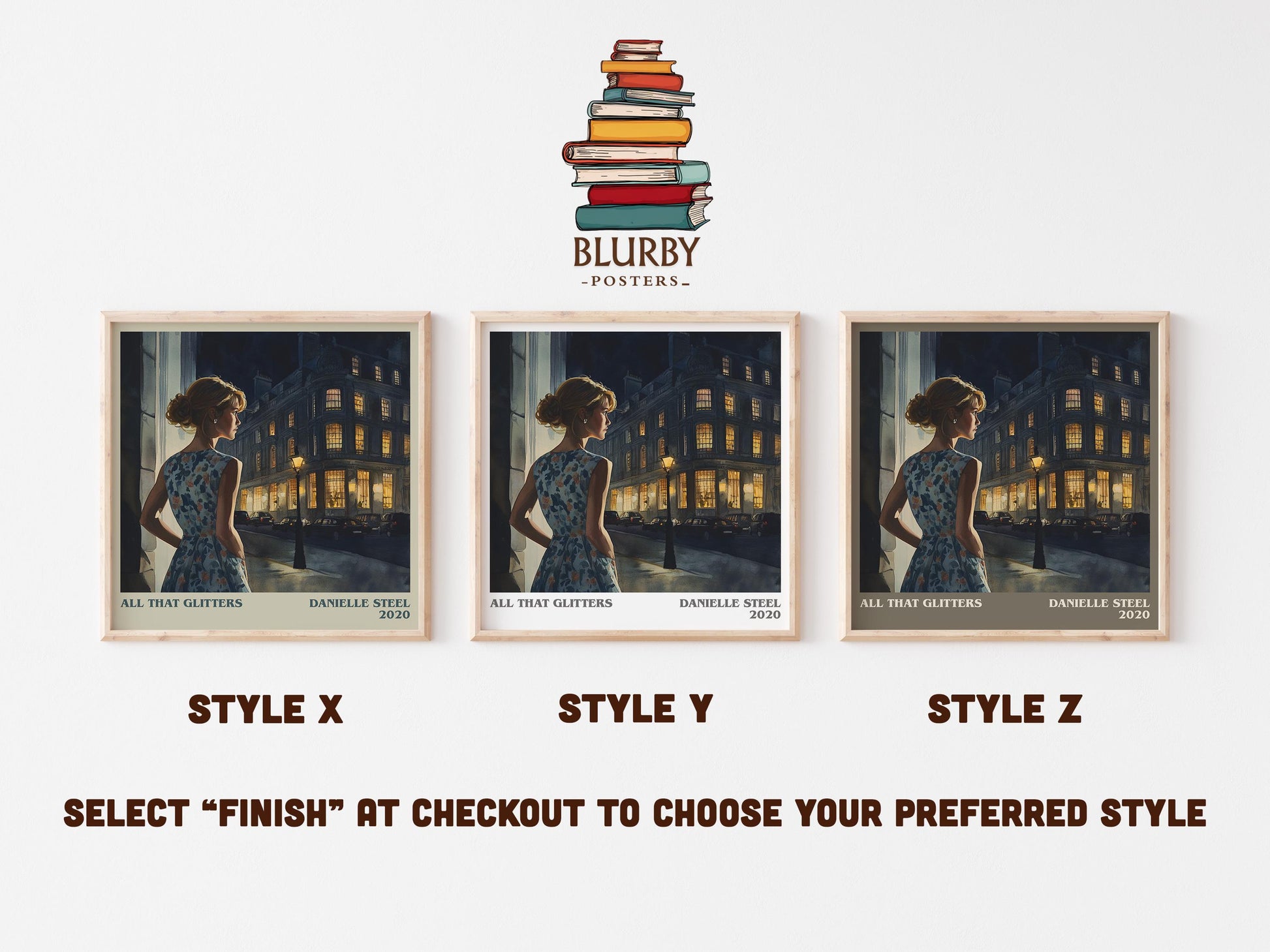 All that Glitters literary art print colour and style options – Danielle Steel book art