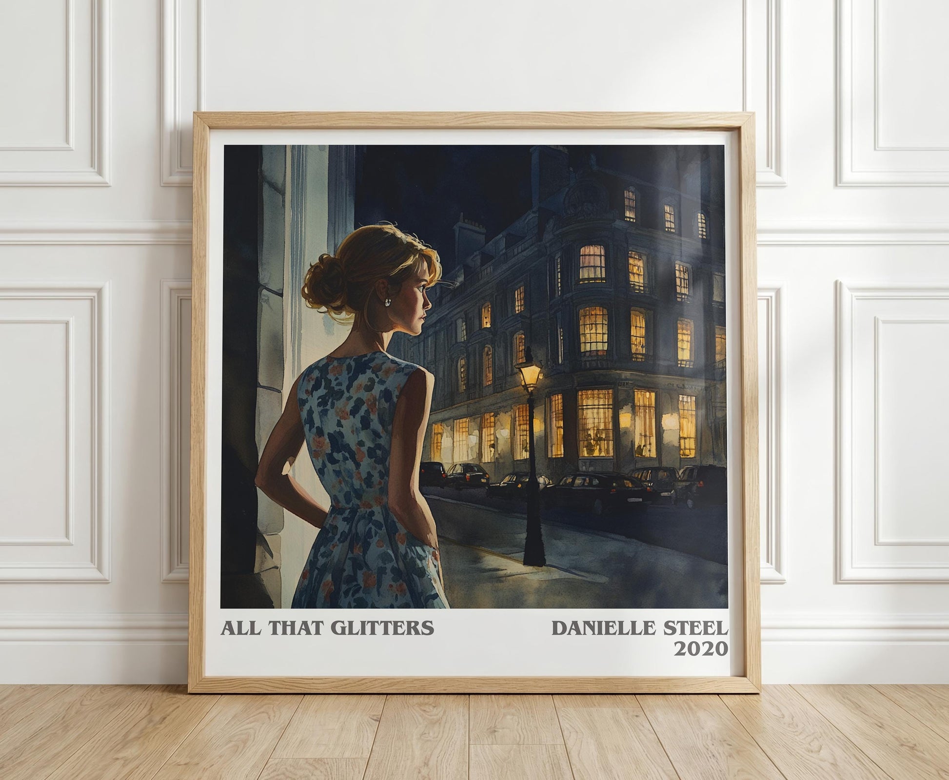 All that Glitters literary print in frame leaning in hallway – romance wall art
