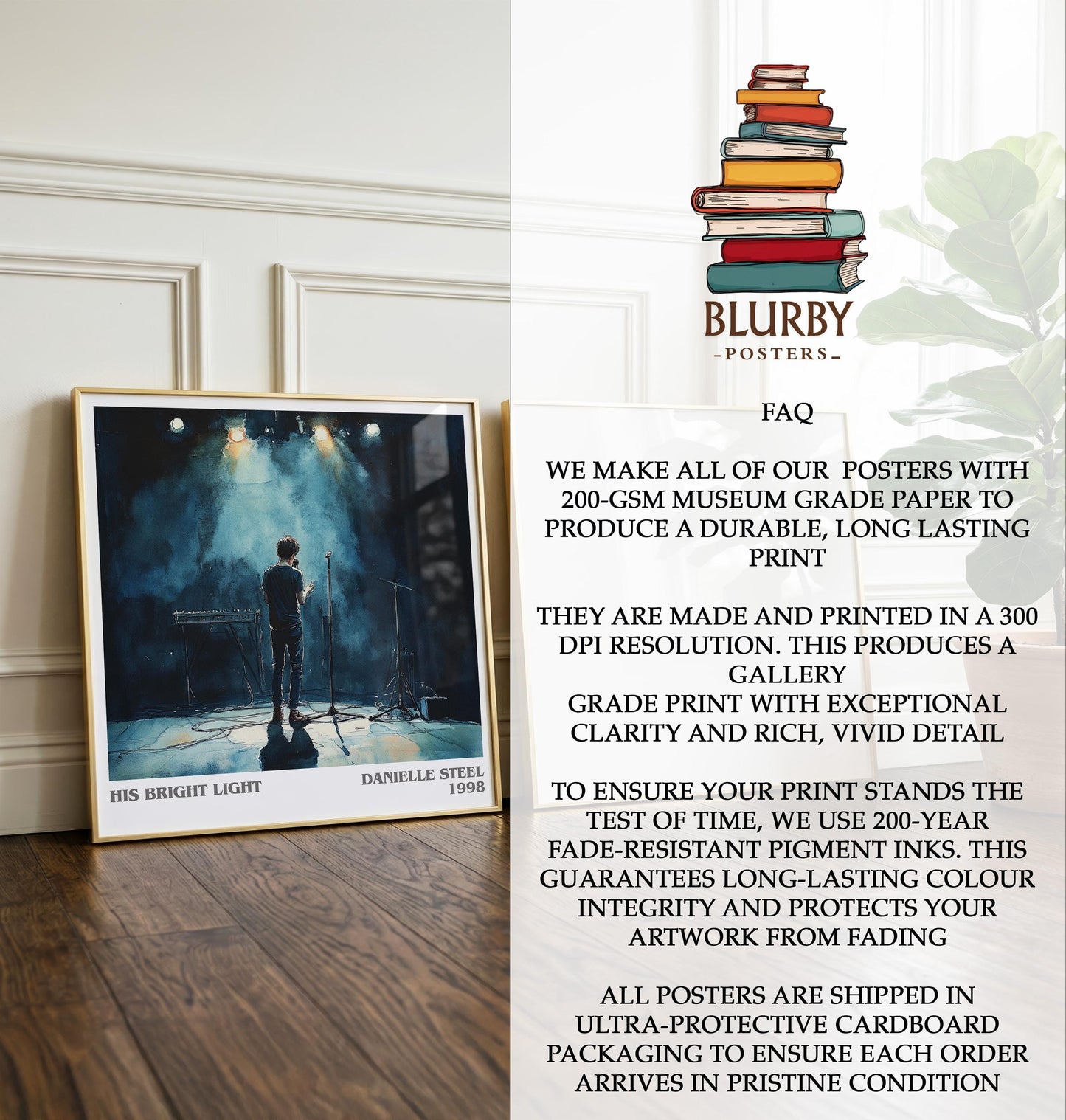 His Bright Light by Danielle Steel | Book Poster | Literary Art Gift For Book Lover | Novel Inspired Wall Art | Free Delivery