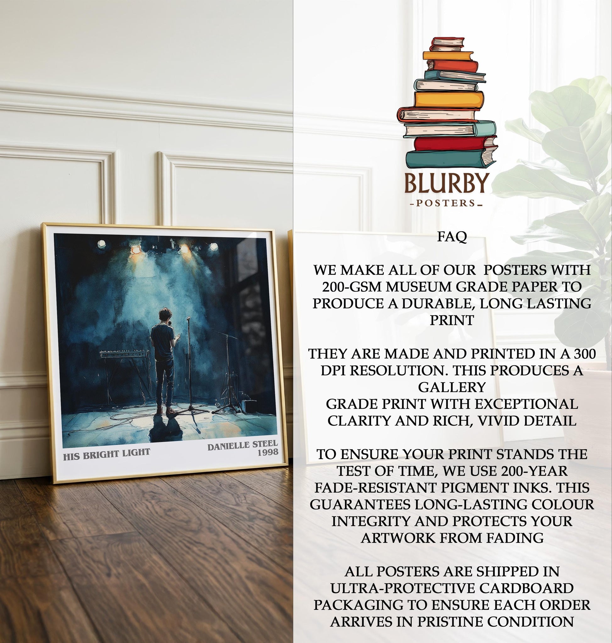 His Bright Light by Danielle Steel | Book Poster | Literary Art Gift For Book Lover | Novel Inspired Wall Art | Free Delivery