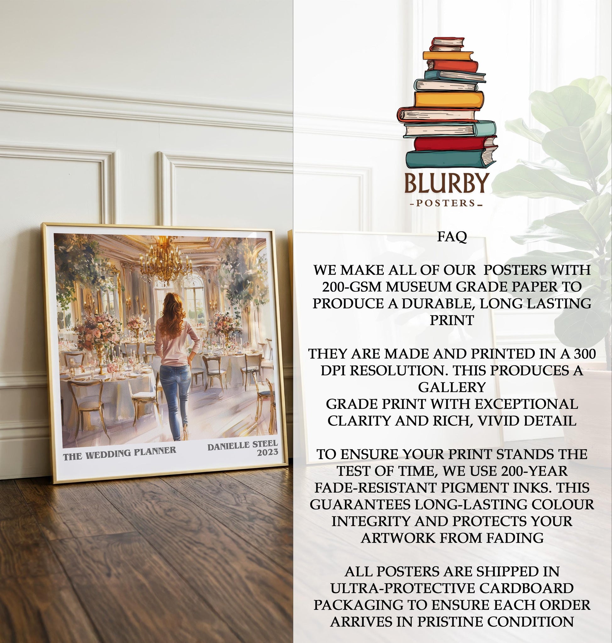 The Wedding Planner by Danielle Steel | Book Poster | Literary Art Gift For Book Lover | Novel Inspired Wall Art | Free Delivery