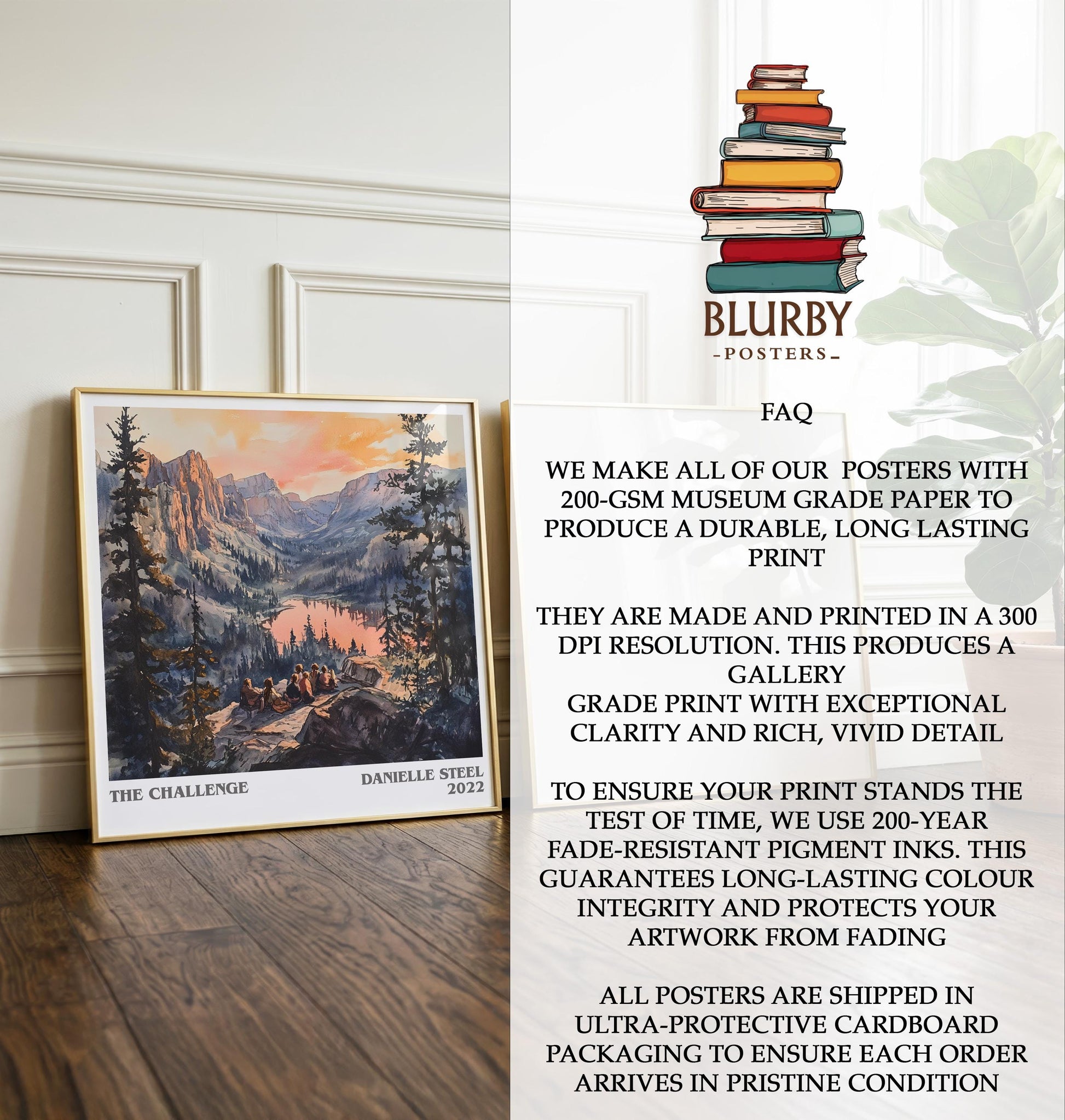 The Challenge by Danielle Steel | Book Poster | Literary Art Gift For Book Lover | Novel Inspired Wall Art | Free Delivery