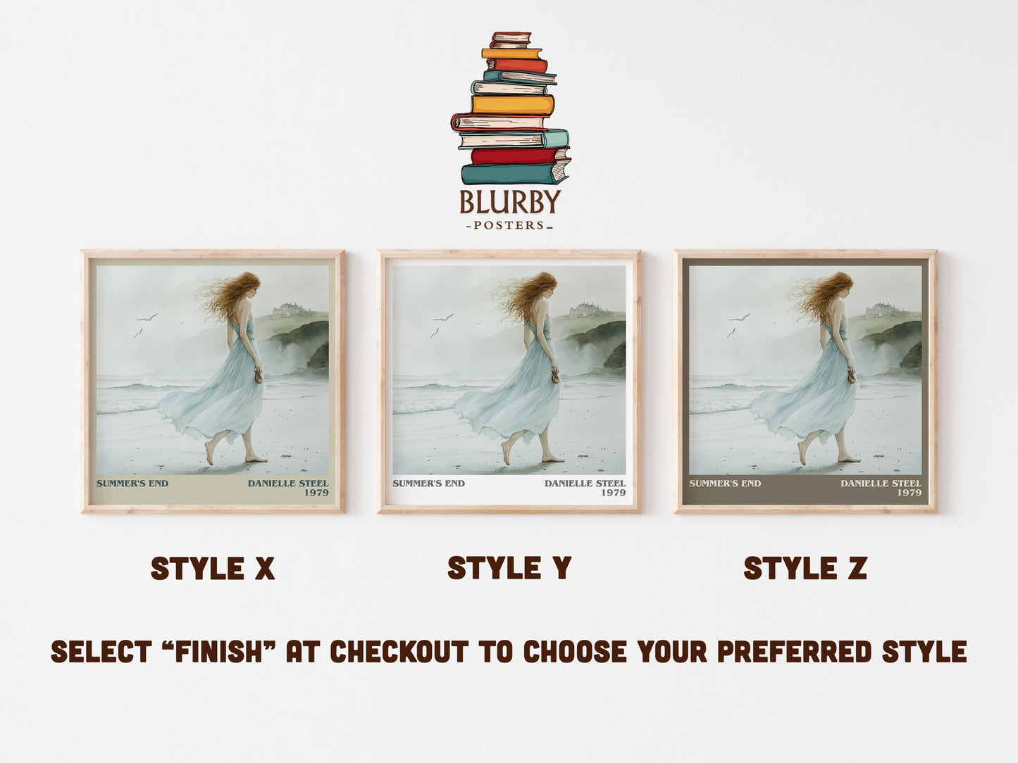 Summer's End literary art print colour and style options – Danielle Steel book art