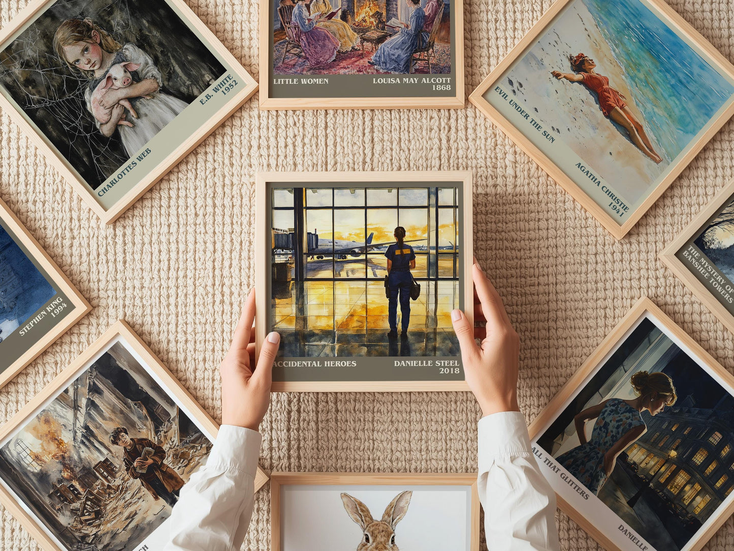Accidental Heroes literary print on bookshelf – Danielle Steel fan gift