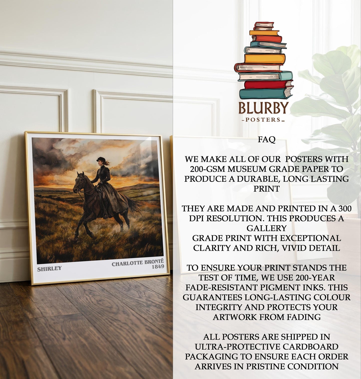 Shirley by Charlotte Brontë | Book Poster | Literary Art Gift For Book Lover | Novel Inspired Wall Art | Free Delivery