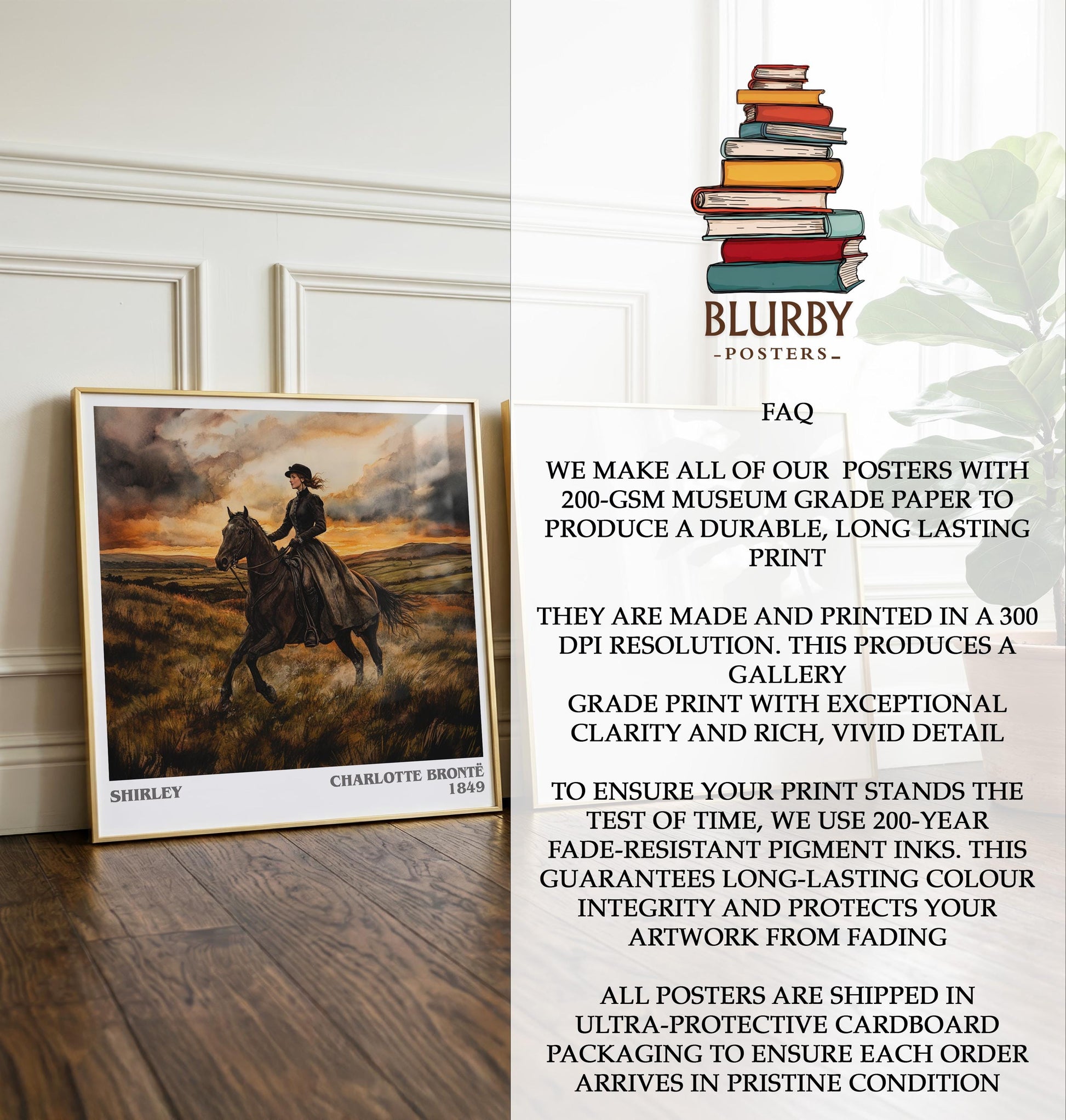 Shirley by Charlotte Brontë | Book Poster | Literary Art Gift For Book Lover | Novel Inspired Wall Art | Free Delivery