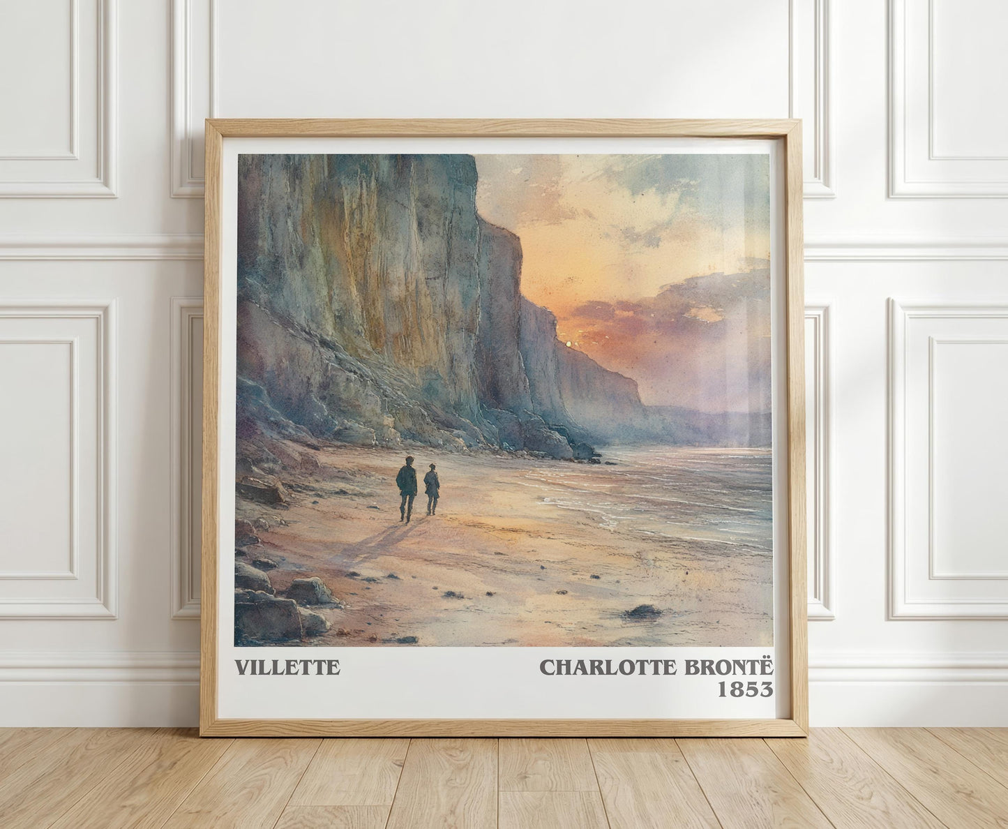 Villette literary print in frame leaning in hallway – classic literature wall art