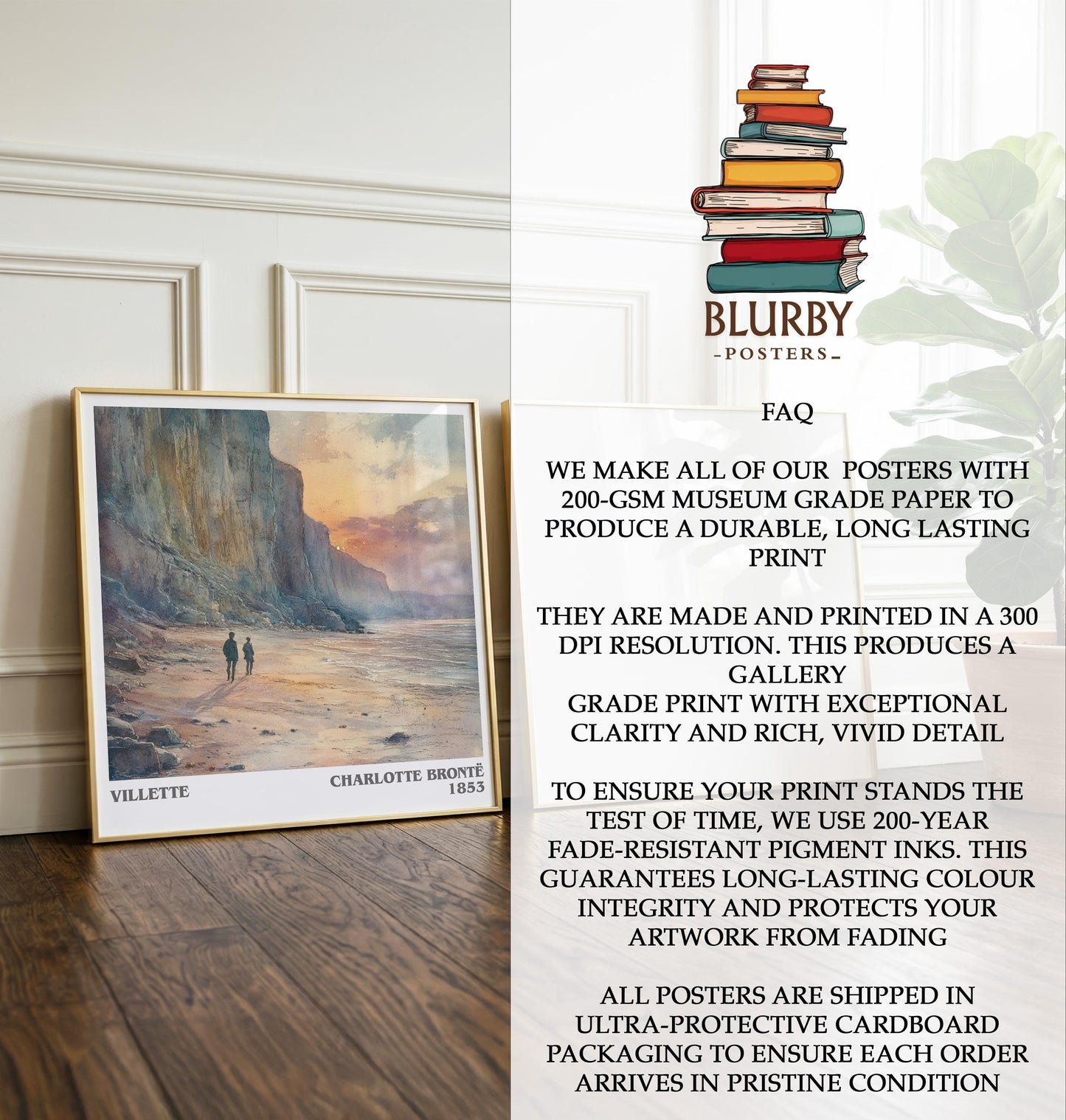 Villette by Charlotte Brontë | Book Poster | Literary Art Gift For Book Lover | Novel Inspired Wall Art | Free Delivery