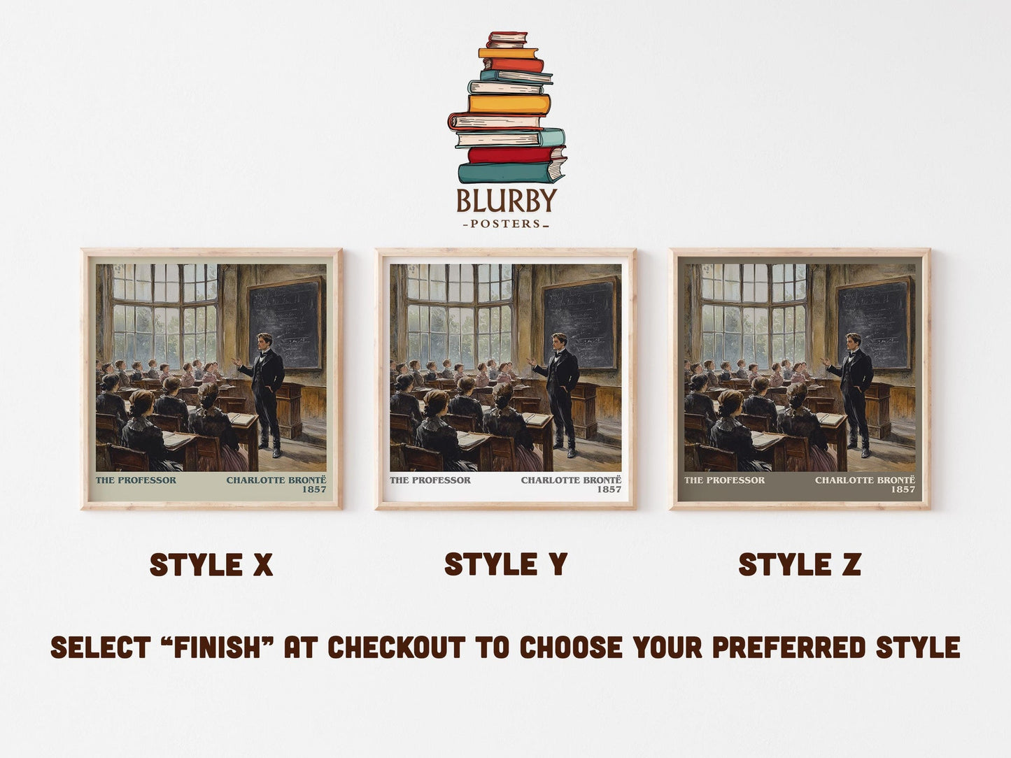The Professor literary art print colour and style options – Charlotte Bronte book art