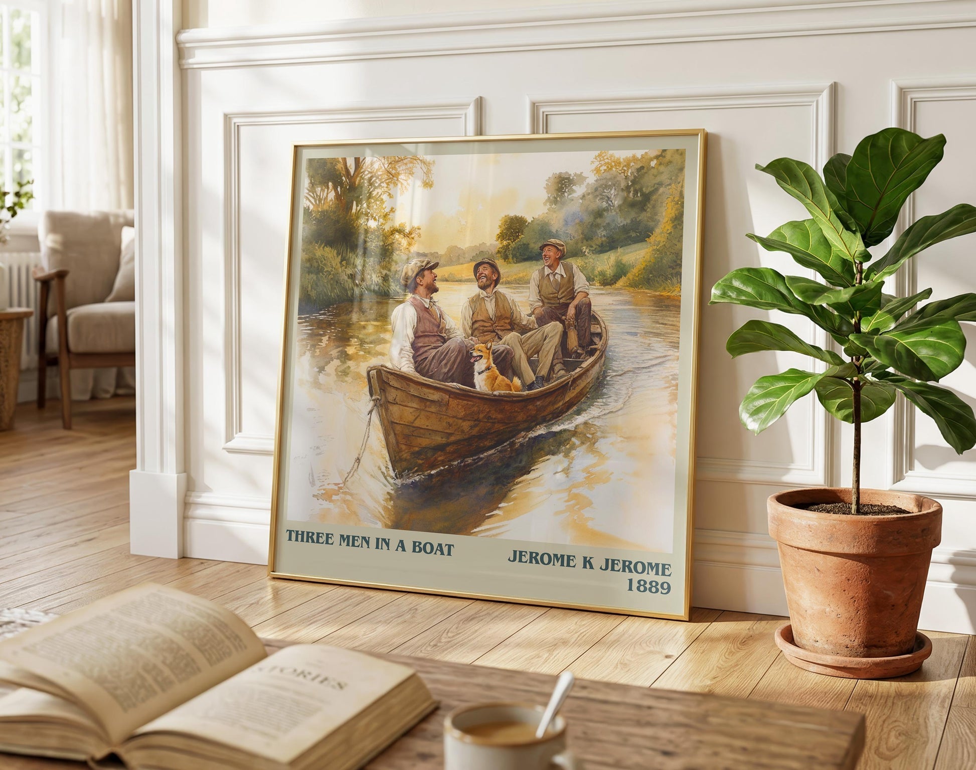 Three Men in a Boat literary poster paired in gallery wall – literary art prints