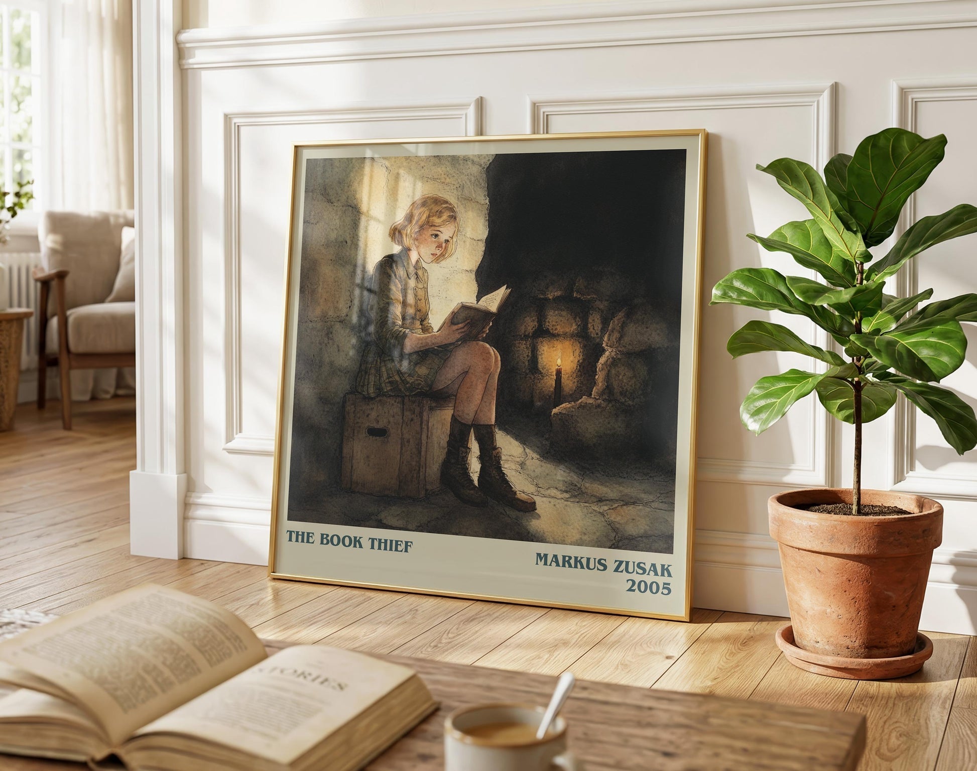 The Book Thief literary poster paired in gallery wall – literary art prints