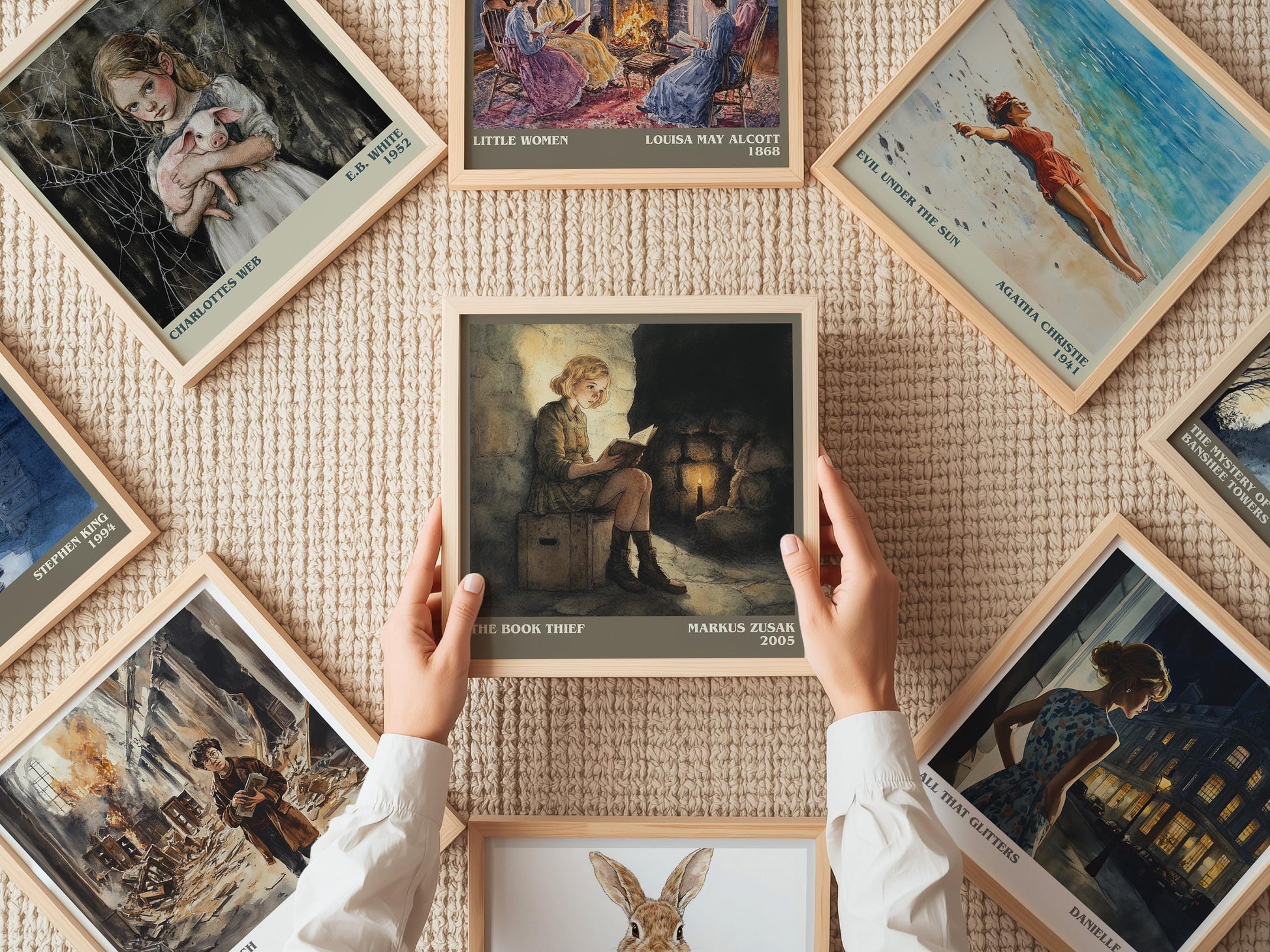 The Book Thief literary print on bookshelf – Markus Zusak fan gift