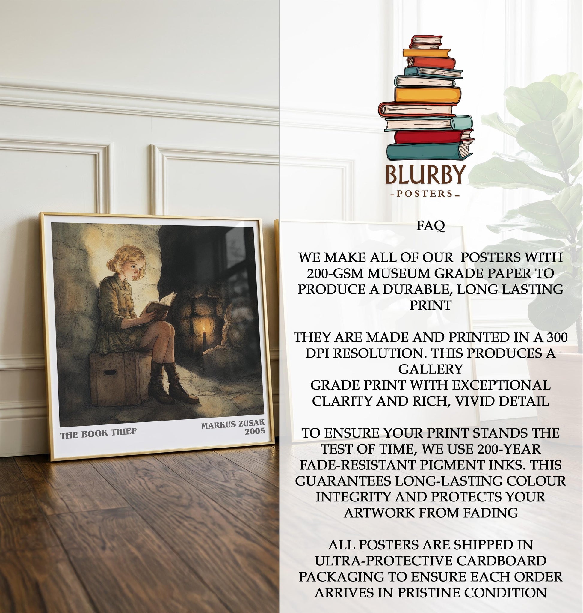 The Book Thief by Markus Zusak | Book Poster | Literary Art Gift For Book Lover | Novel Inspired Wall Art | Free Delivery