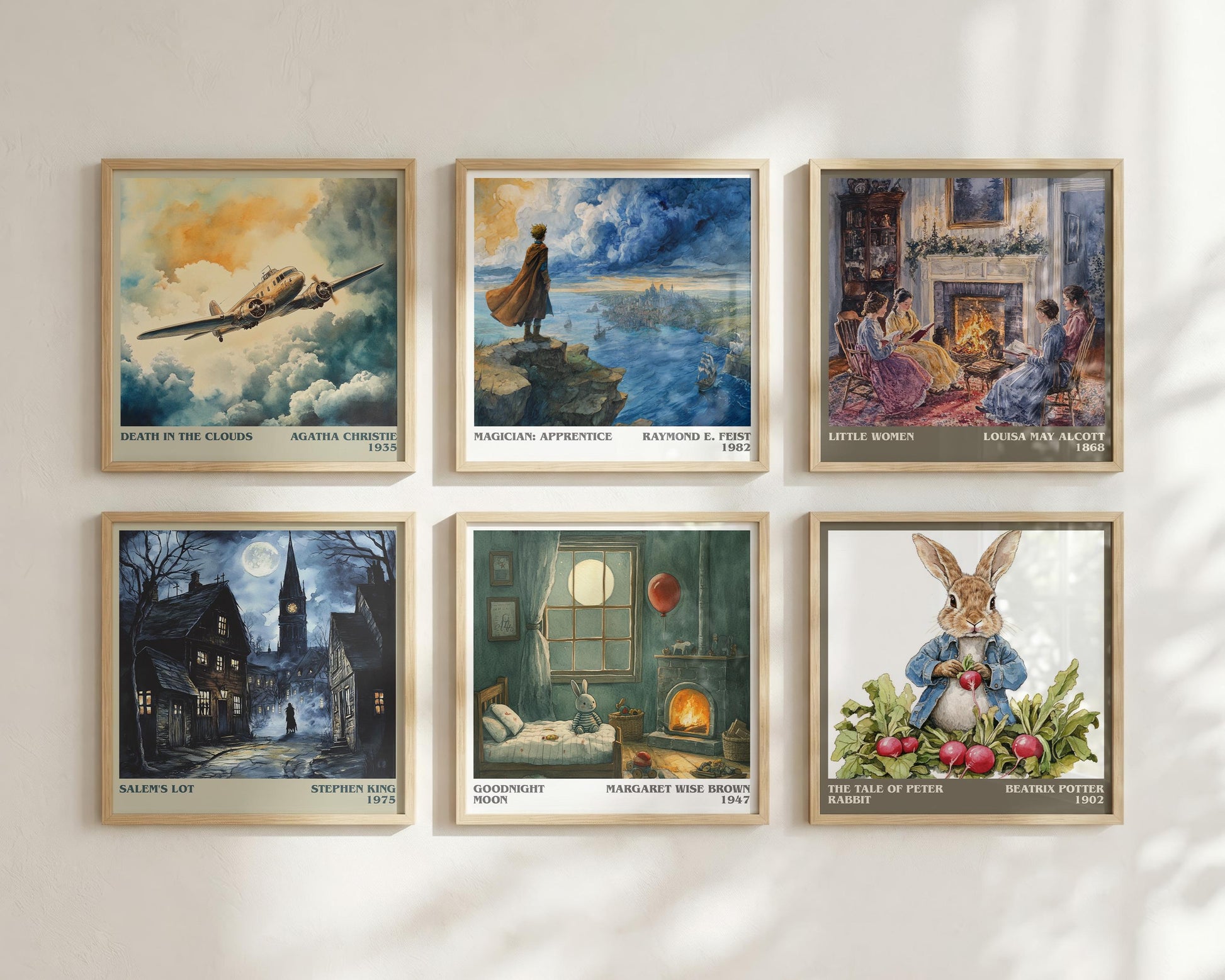 Good Night Moon literary book poster framed on wall – childrens wall art