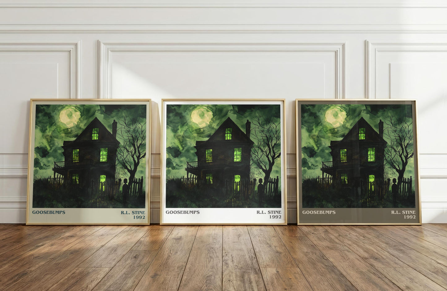 Goosebumps literary print framed by window – literary home decor