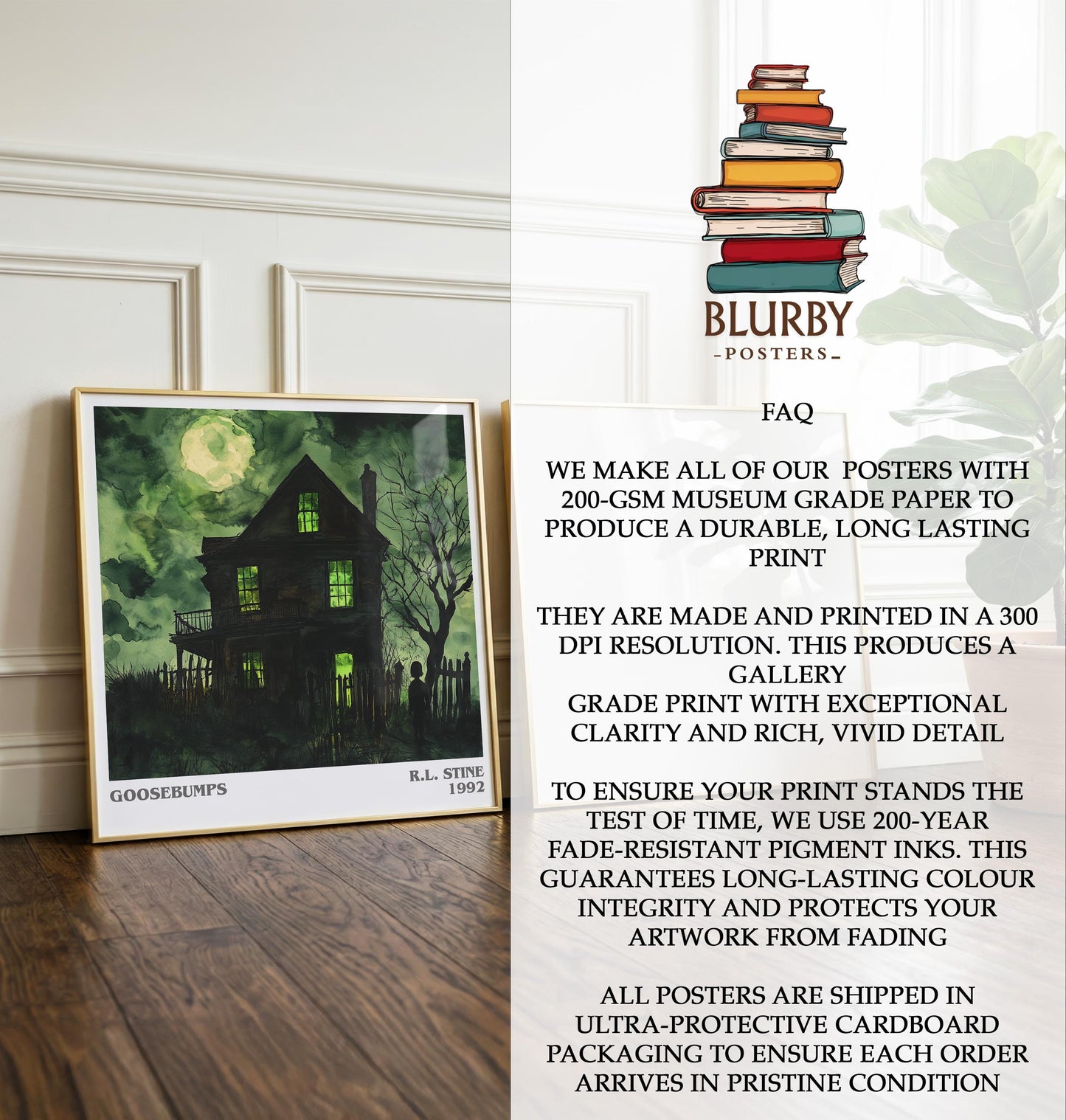 Goosebumps by R.L. Stine | Book Poster | Literary Art Gift For Book Lover | Novel Inspired Wall Art | Free Delivery