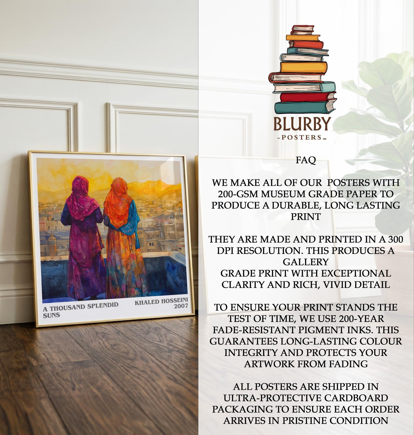 A Thousand Splendid Suns by Khaled Hosseini | Book Poster | Literary Art Gift For Book Lover | Novel Inspired Wall Art | Free Delivery