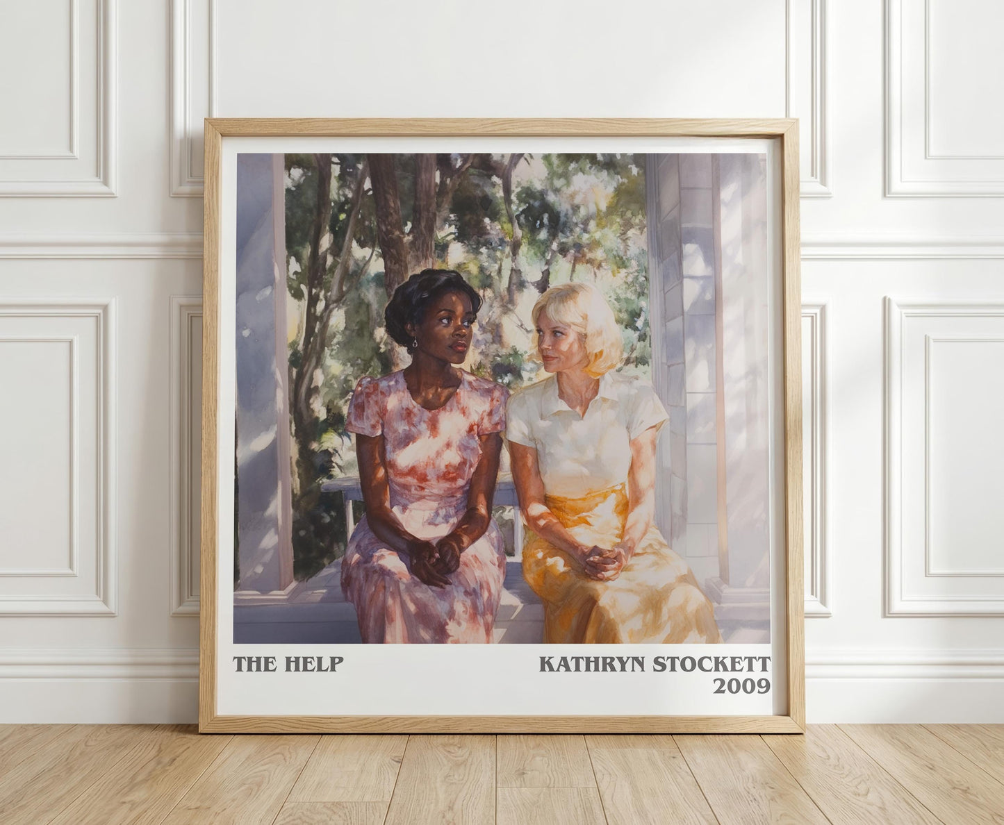 The Help literary print in frame leaning in hallway – historical fiction wall art