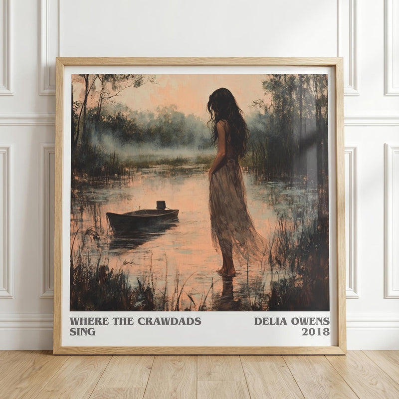 Where the Crawdads Sing literary print in frame leaning in hallway – historical fiction wall art
