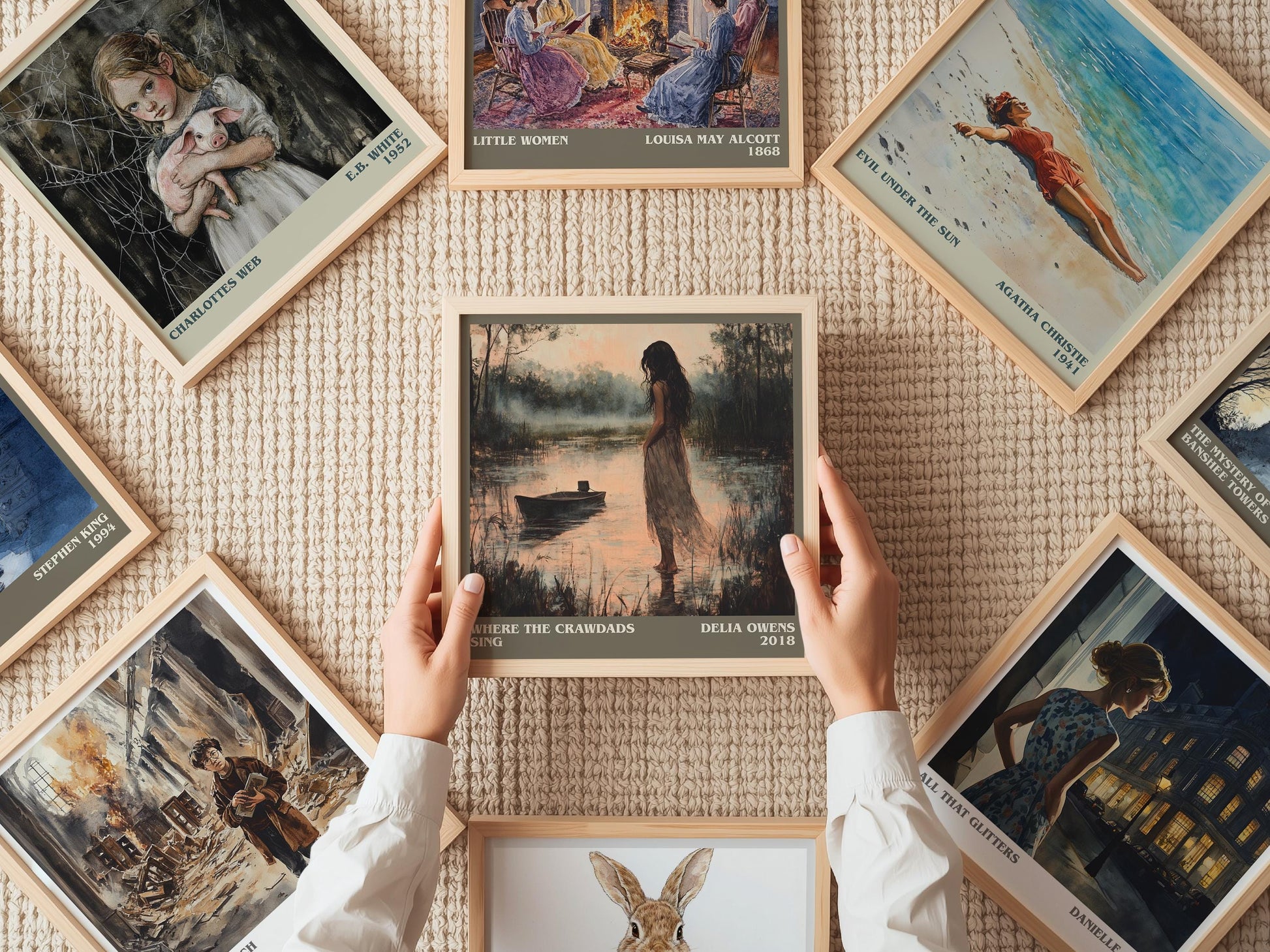 Where the Crawdads Sing literary print on bookshelf – Delia Owens fan gift