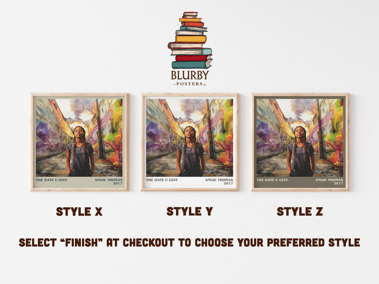 The Hate U Give literary art print colour and style options – Angie Thomas book art