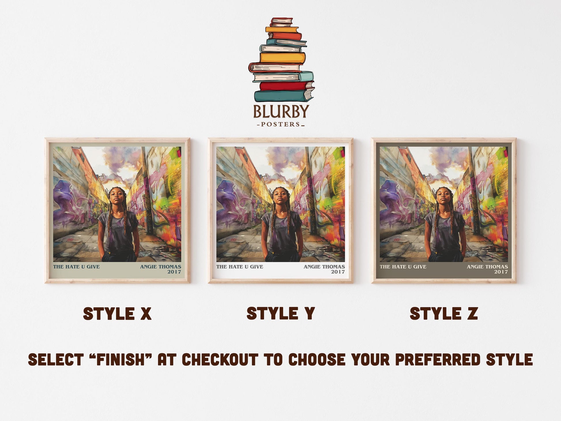 The Hate U Give literary art print colour and style options – Angie Thomas book art