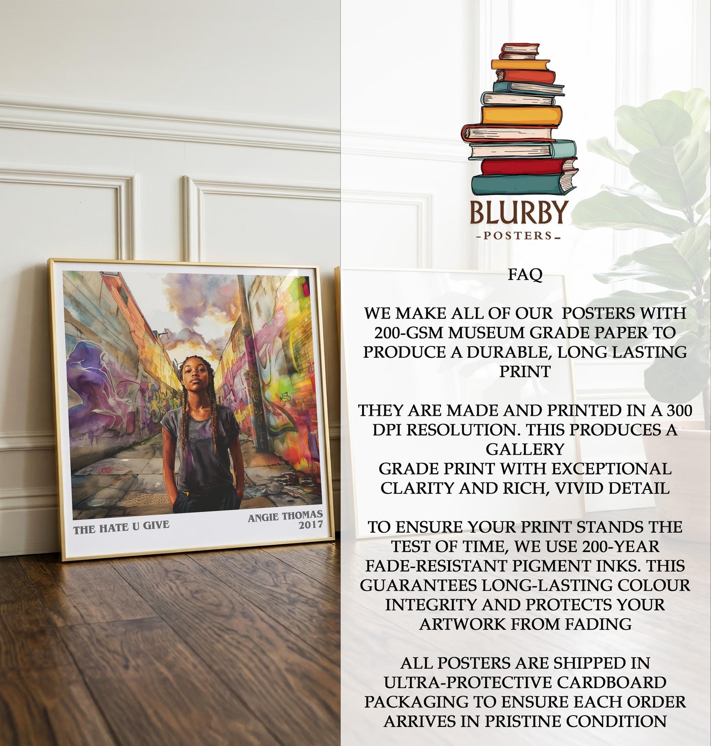 The Hate U Give by Angie Thomas | Book Poster | Literary Art Gift For Book Lover | Novel Inspired Wall Art | Free Delivery