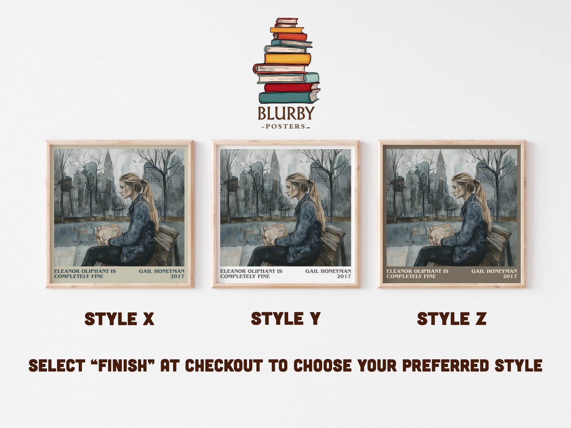 Eleanor Oliphant Is Completely Fine literary art print colour and style options – Gail Honeyman book art