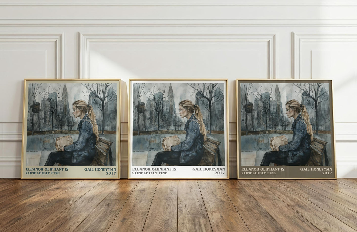 Eleanor Oliphant Is Completely Fine literary print framed by window – literary home decor
