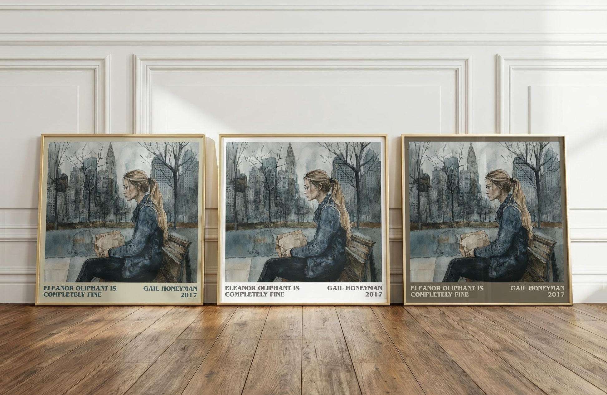 Eleanor Oliphant Is Completely Fine literary print framed by window – literary home decor