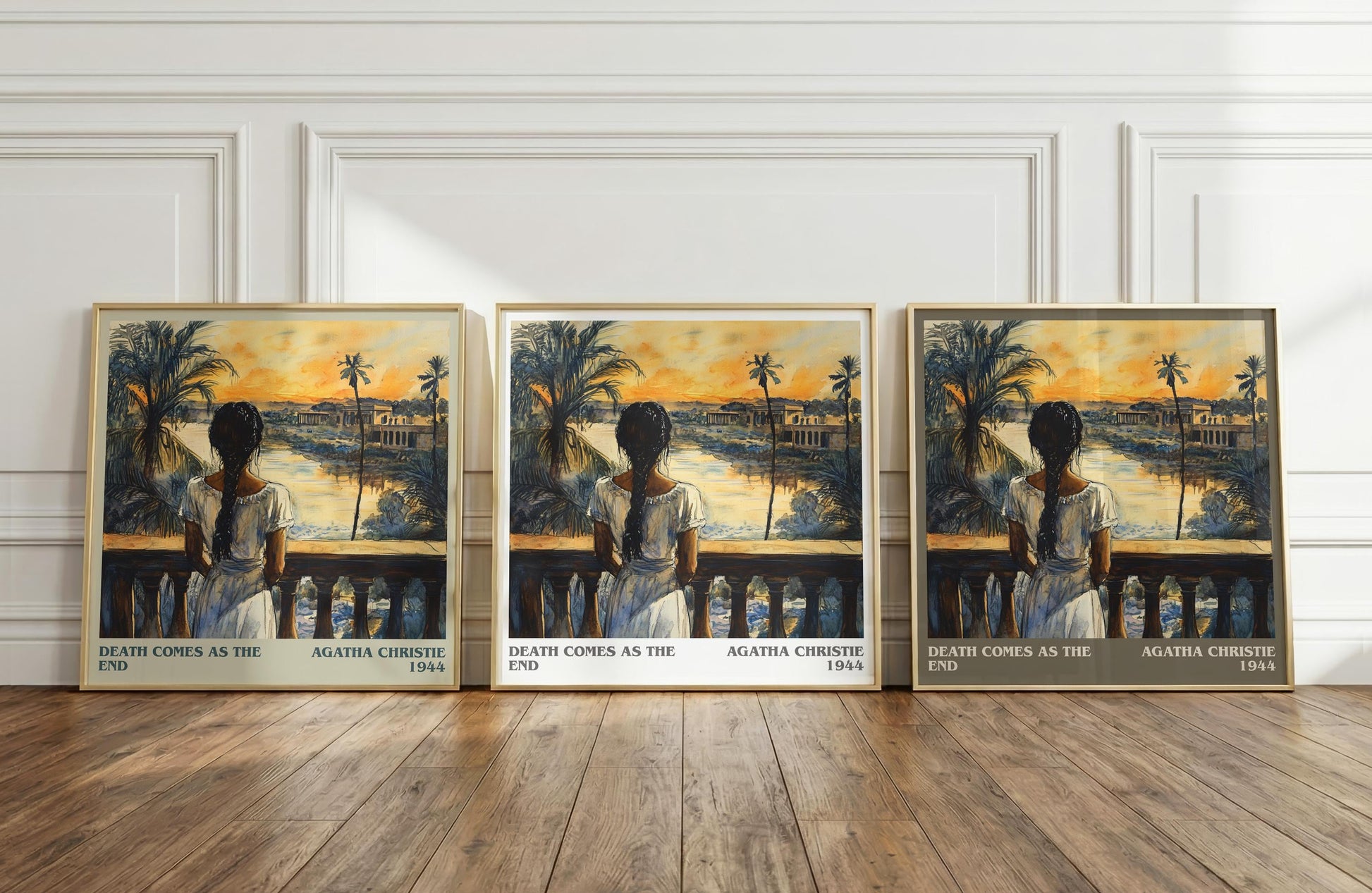 Death Comes as the End literary print framed by window – literary home decor