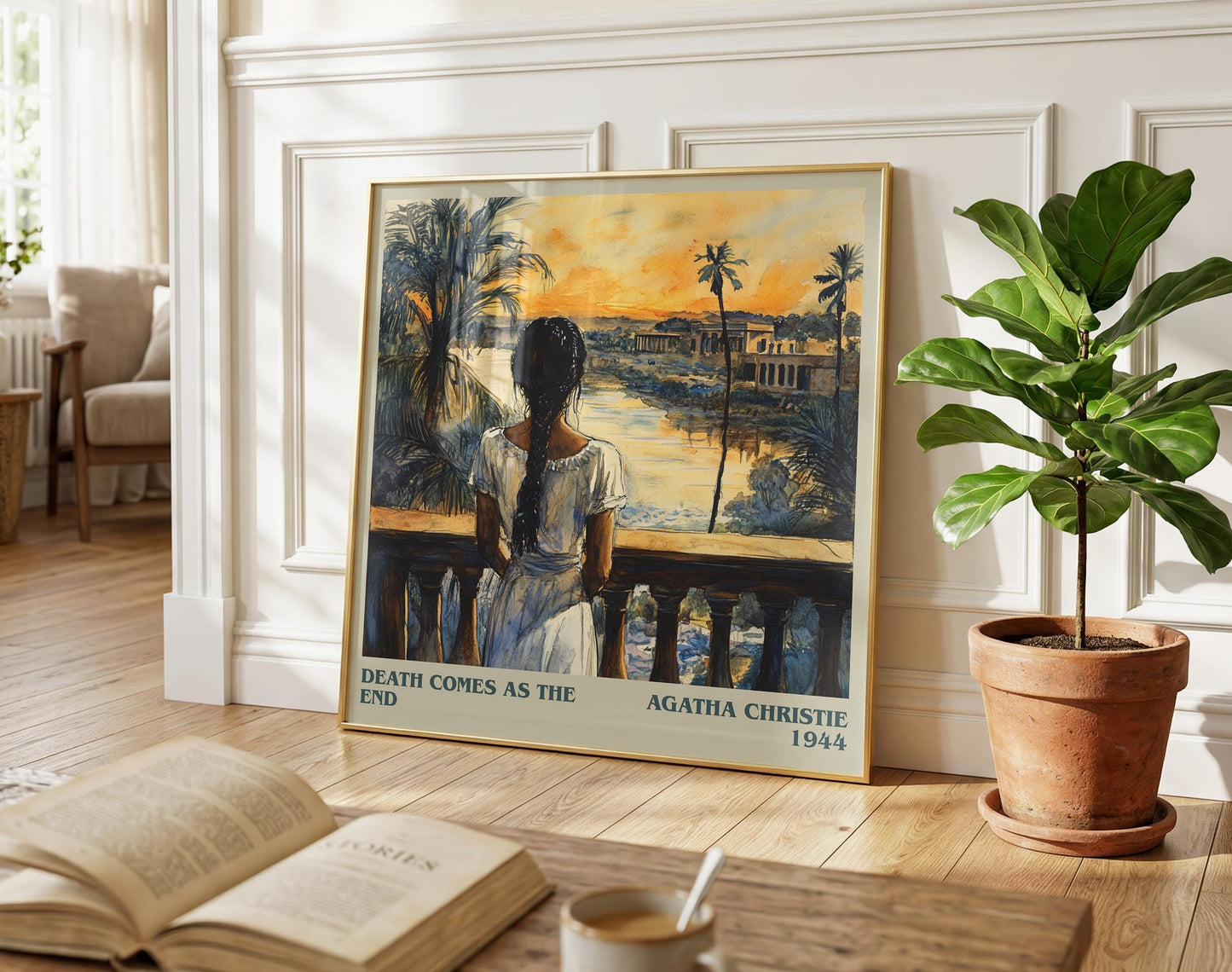 Death Comes as the End literary poster paired in gallery wall – literary art prints